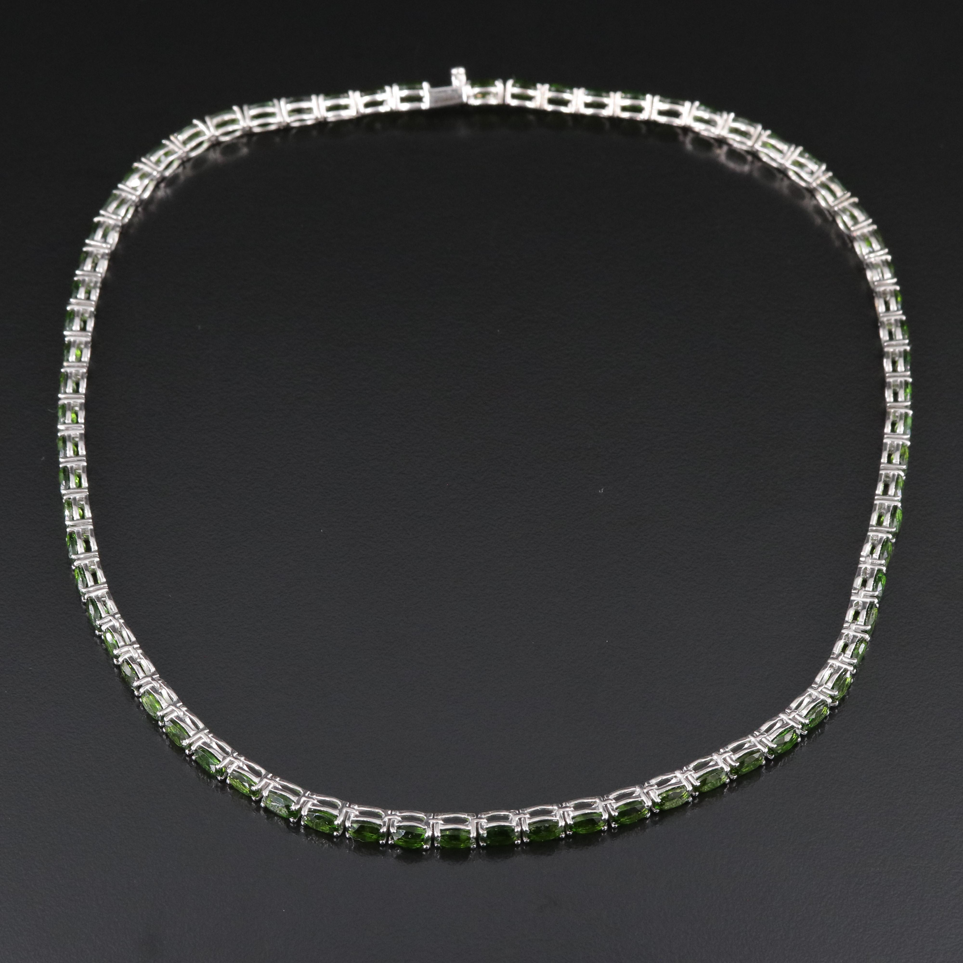 Sterling Diopside Riviera Necklace