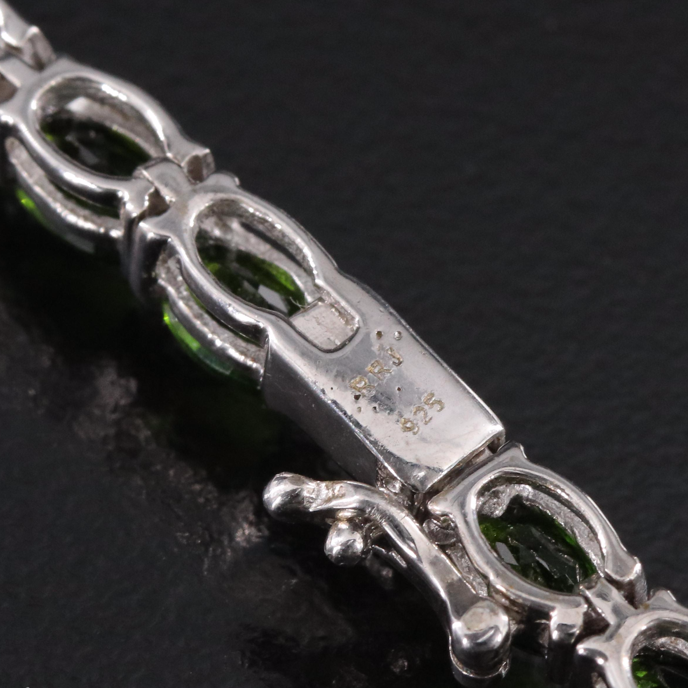 Sterling Diopside Riviera Necklace