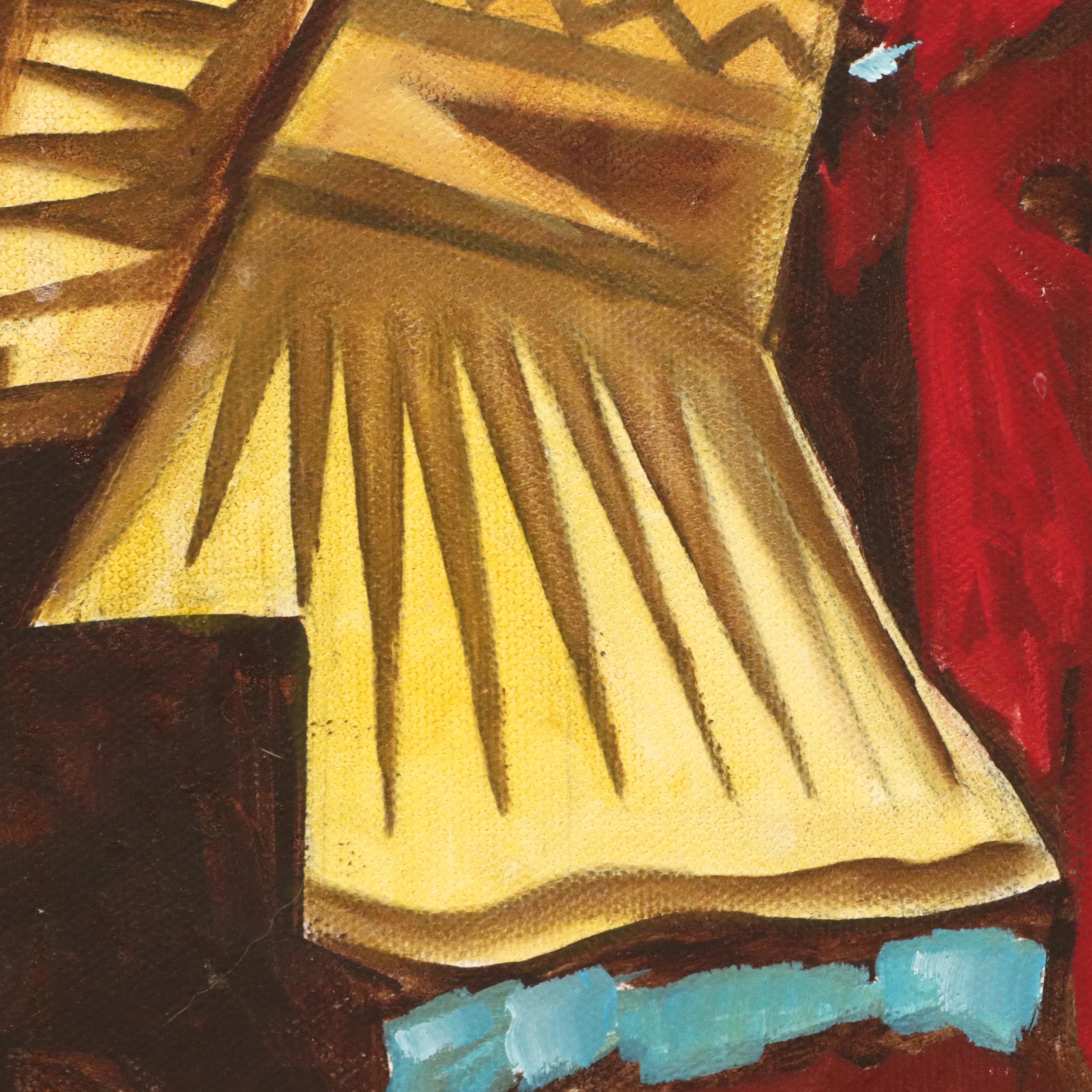 Jimi Jones Acrylic Painting of Bedouin Dancer