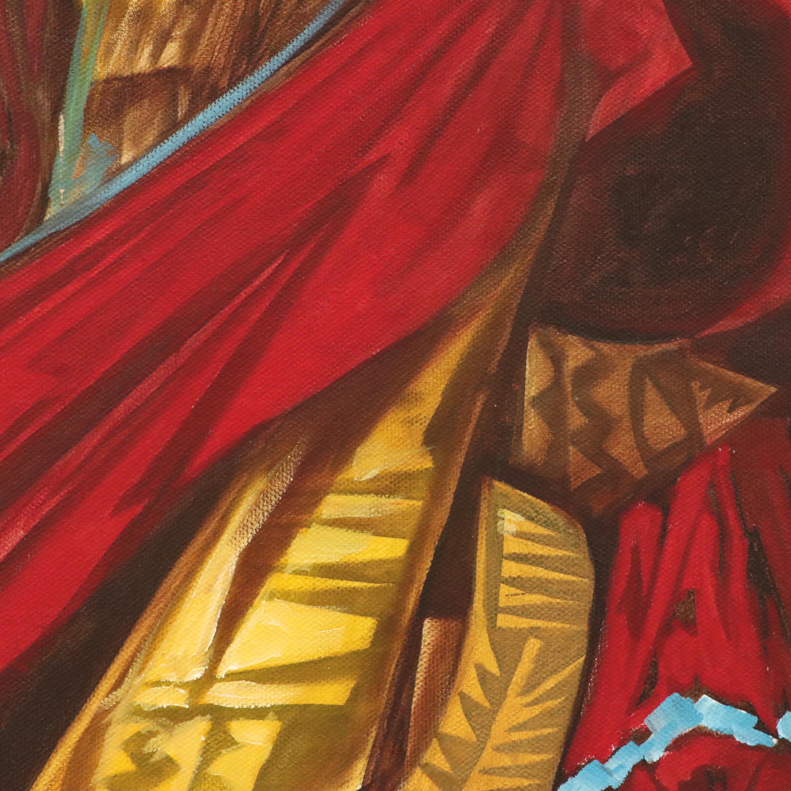 Jimi Jones Acrylic Painting of Bedouin Dancer