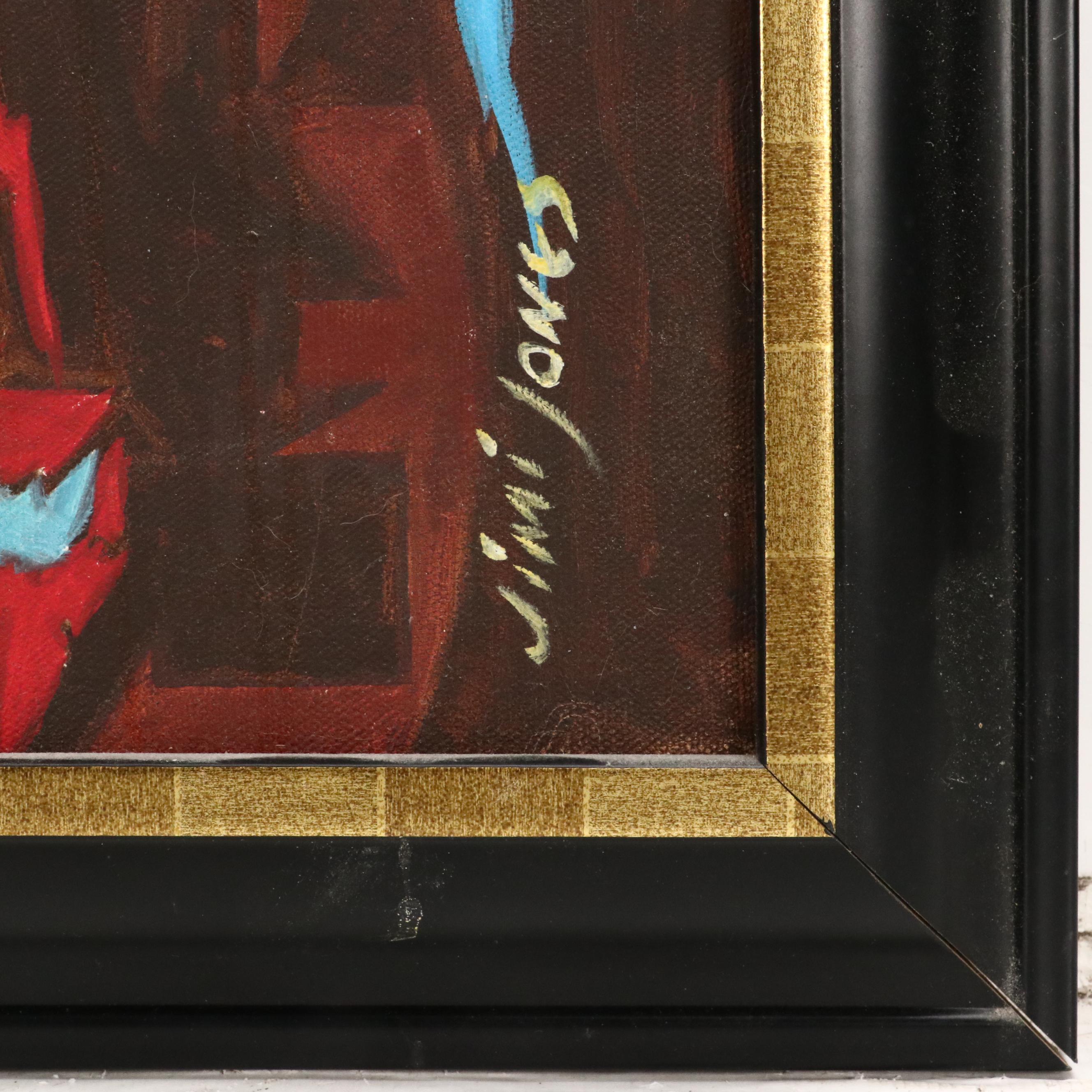 Jimi Jones Acrylic Painting of Bedouin Dancer