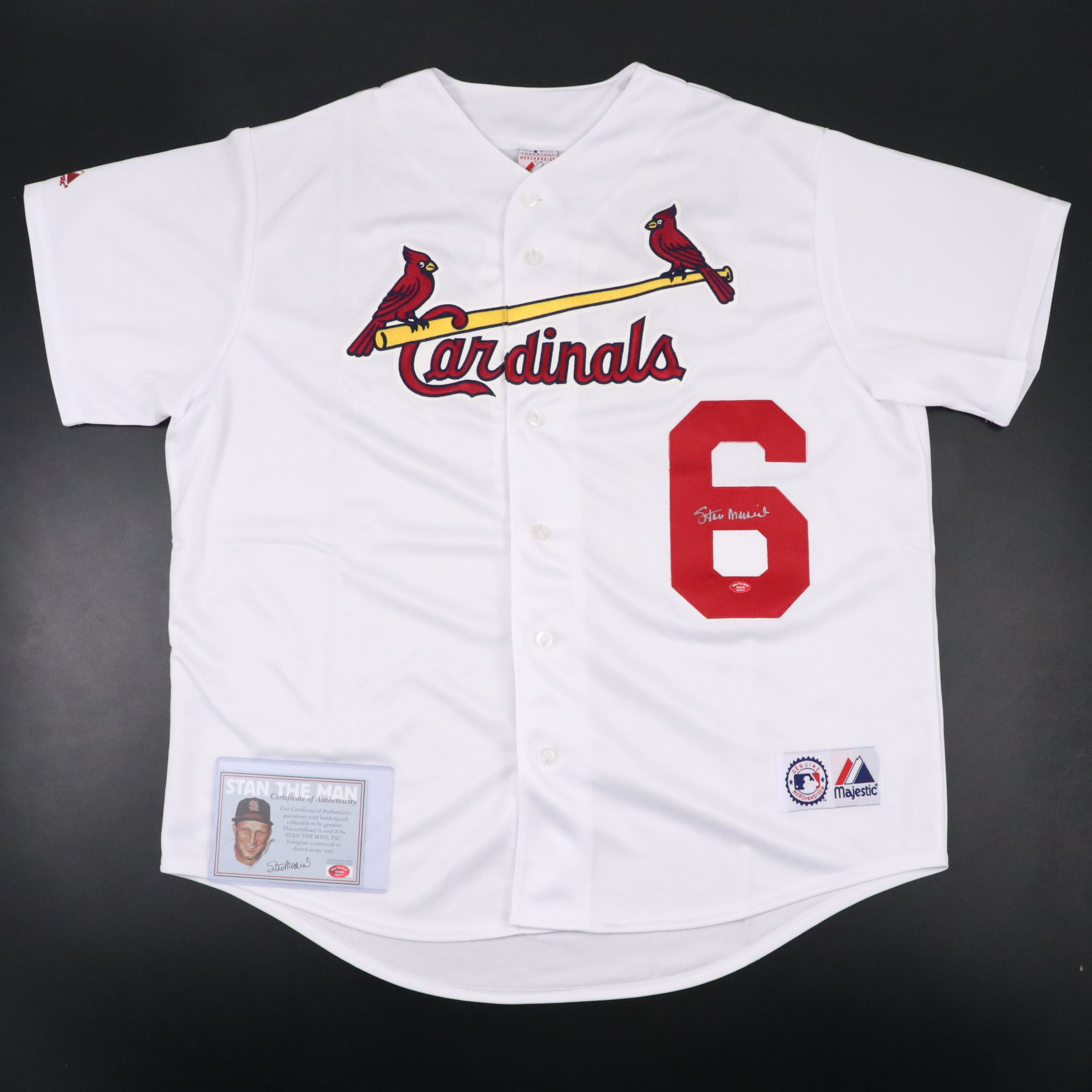 Stan Musial Signed St. Louis Cardinals Majestic Baseball Jersey