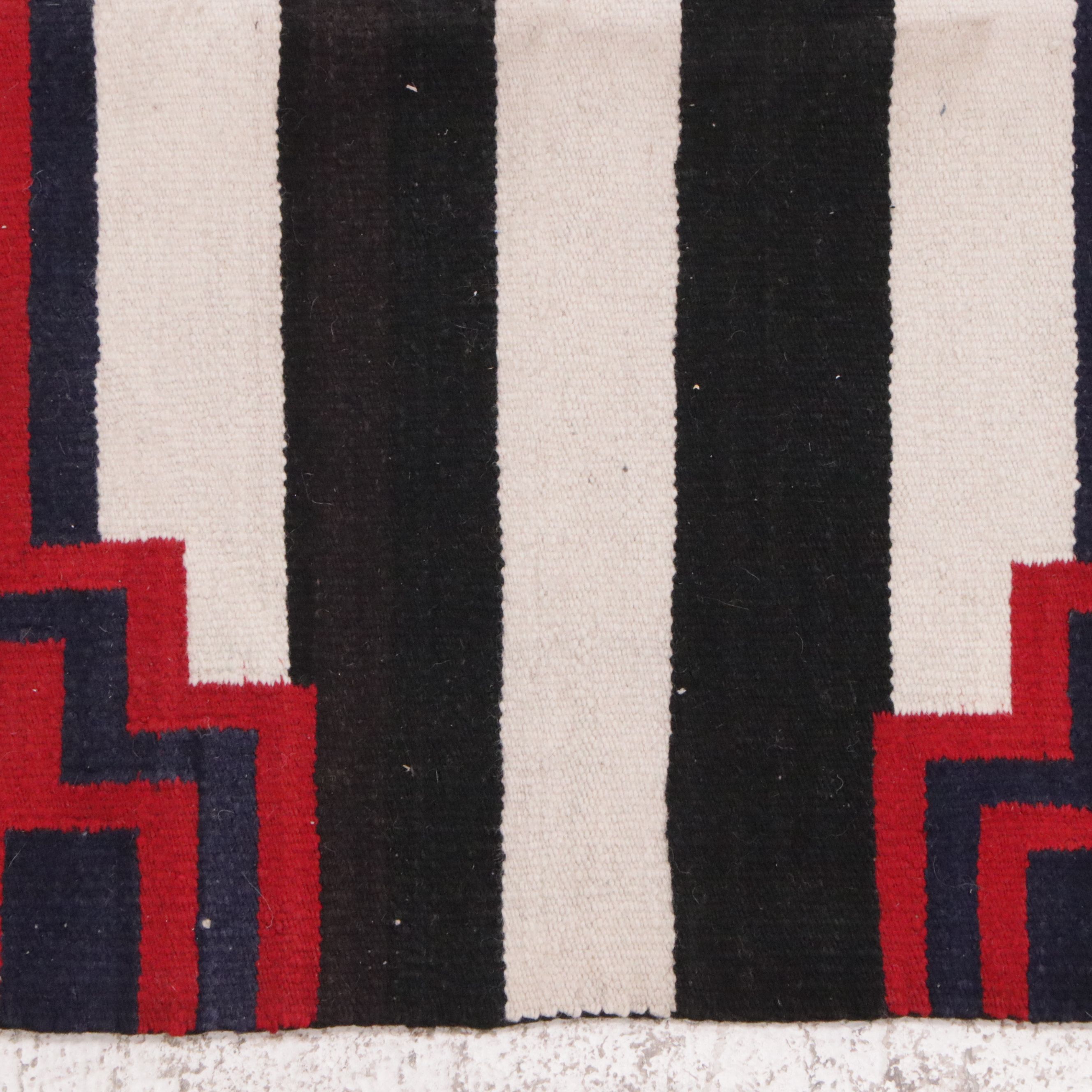 4'5 x 6'6 Handwoven Navajo Third Phase Chief's Blanket Style Area Rug
