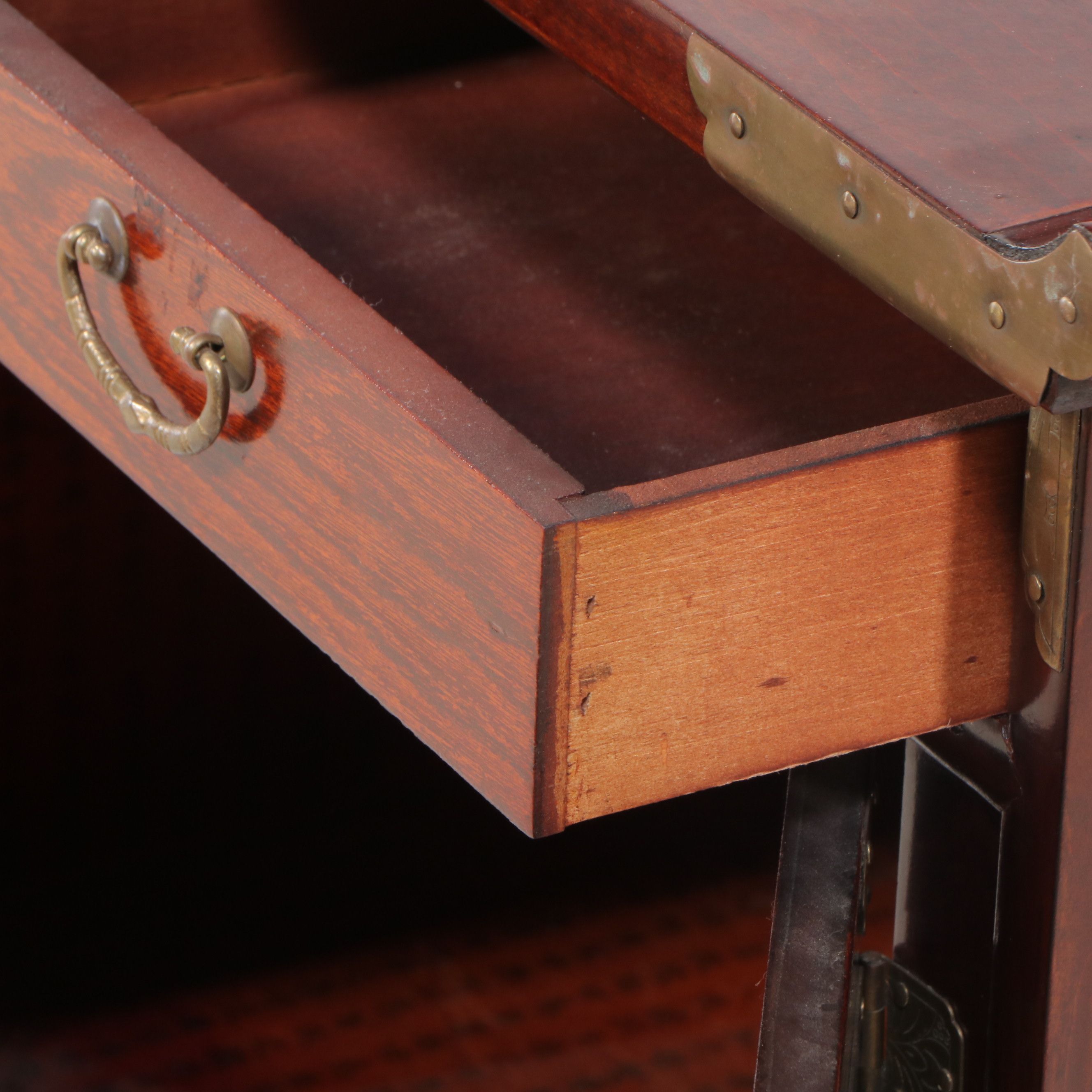 Korean Morijang Nightstand with Brass Accents