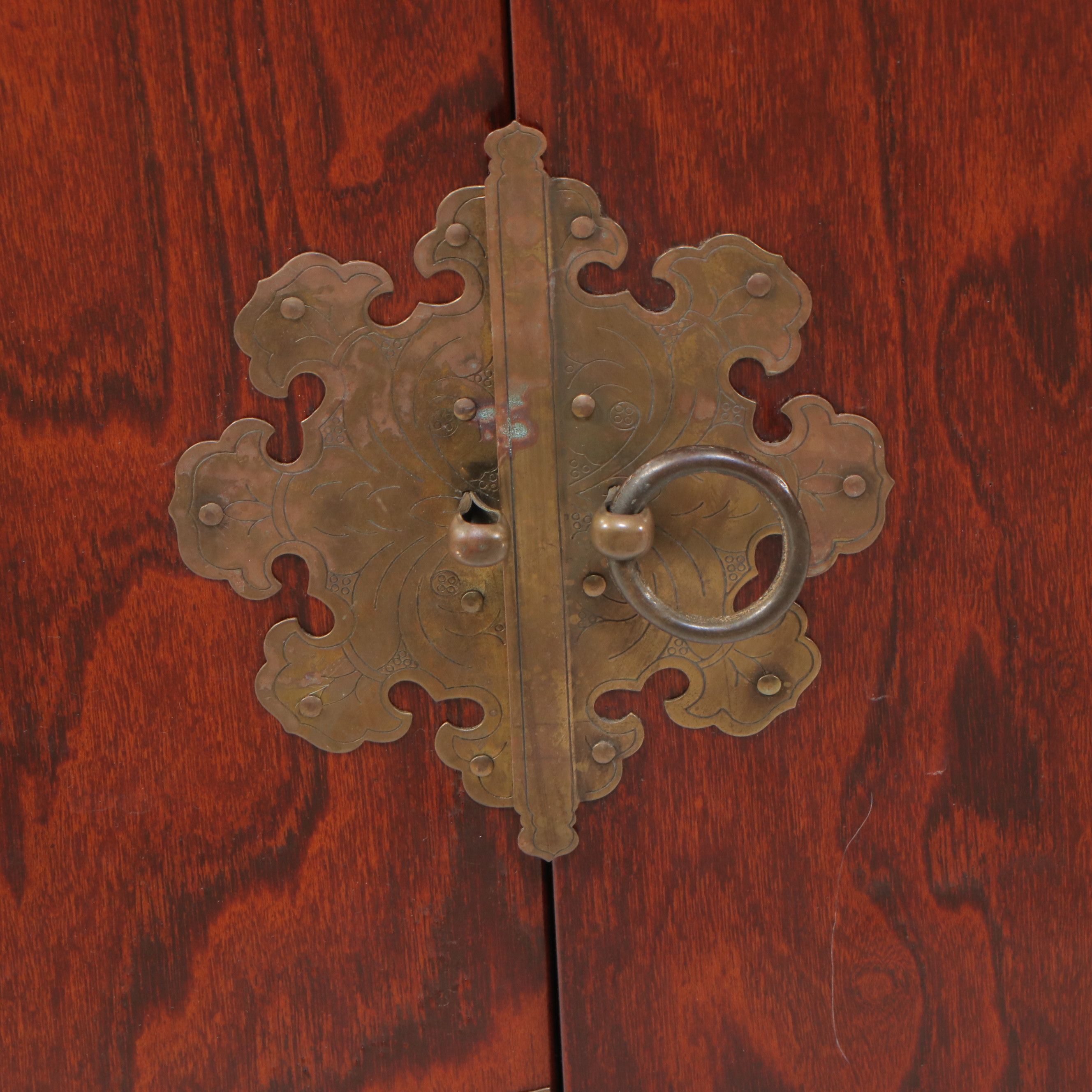 Korean Morijang Nightstand with Brass Accents