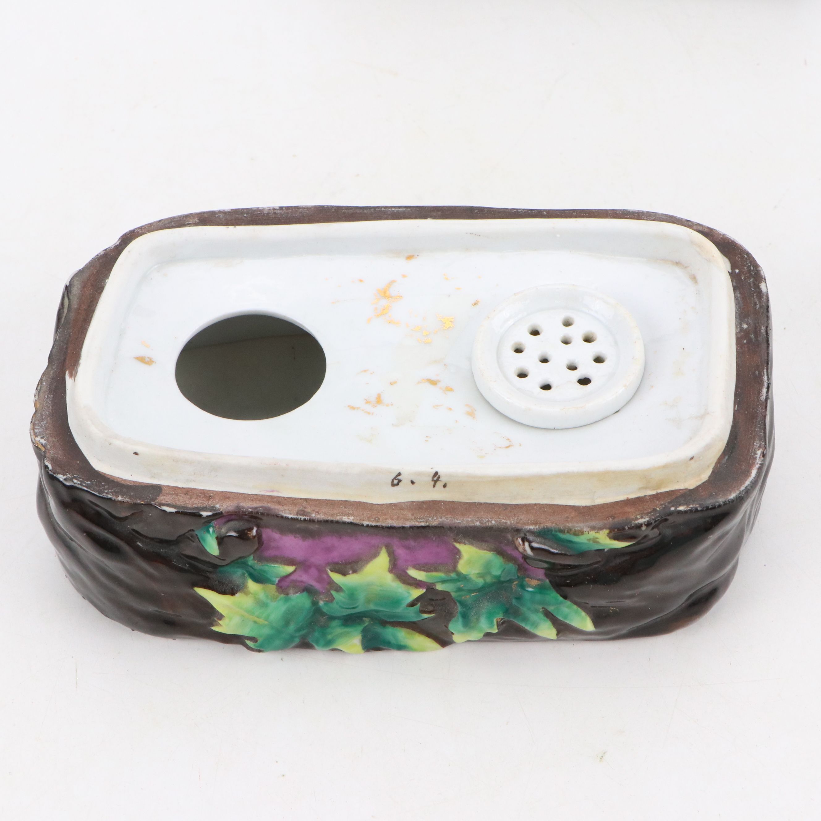 German Victorian Porcelain Figural Inkwell, Mid to Late 19th Century