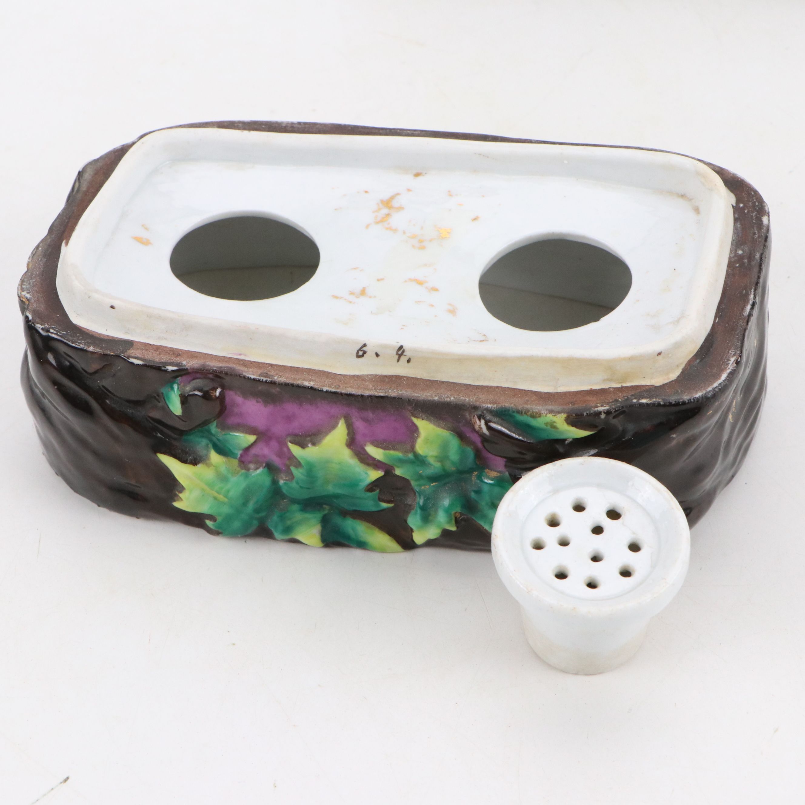 German Victorian Porcelain Figural Inkwell, Mid to Late 19th Century