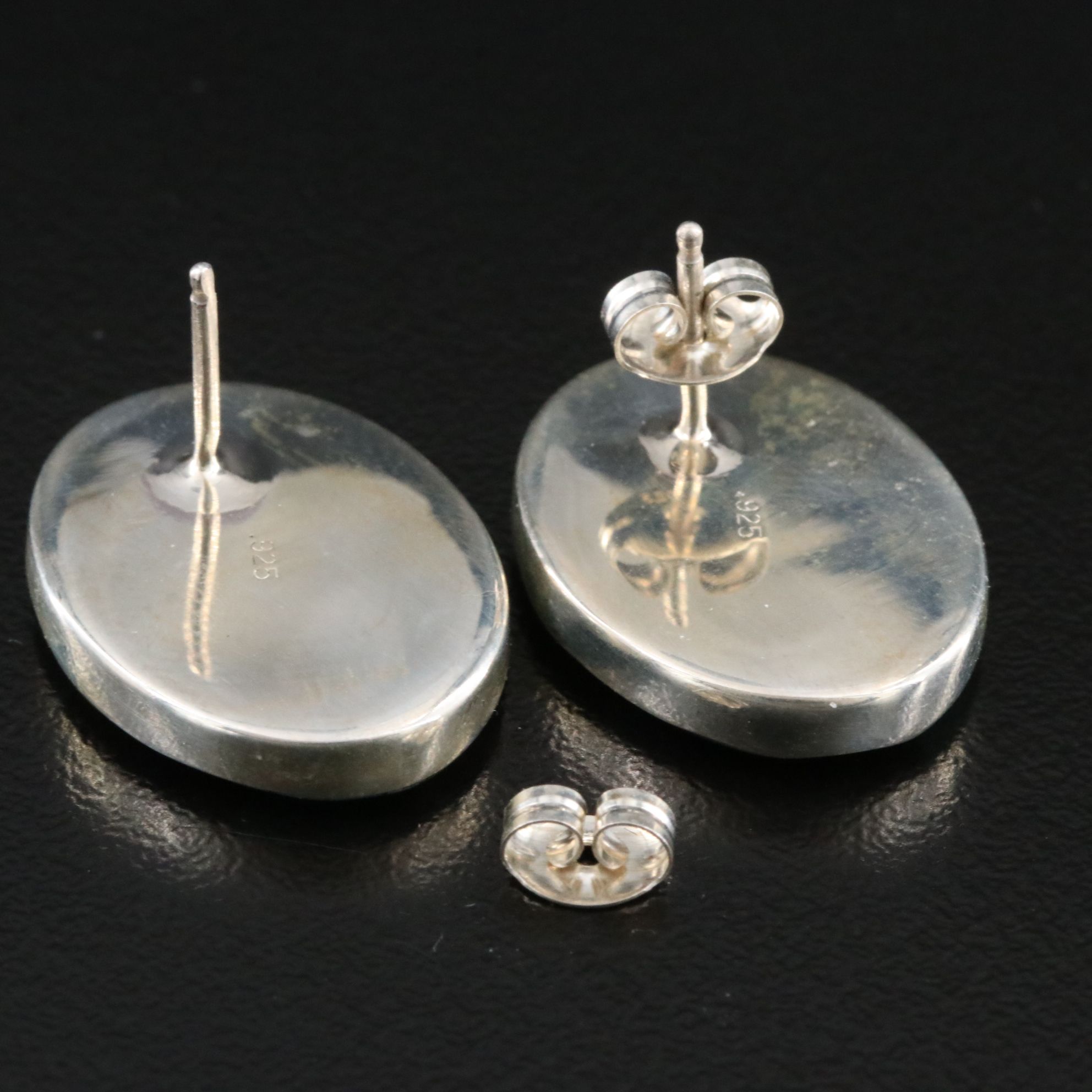 Sterling Inlay Earrings Featuring Mother of Pearl, Lapis Lazuli, Faux Turquoise