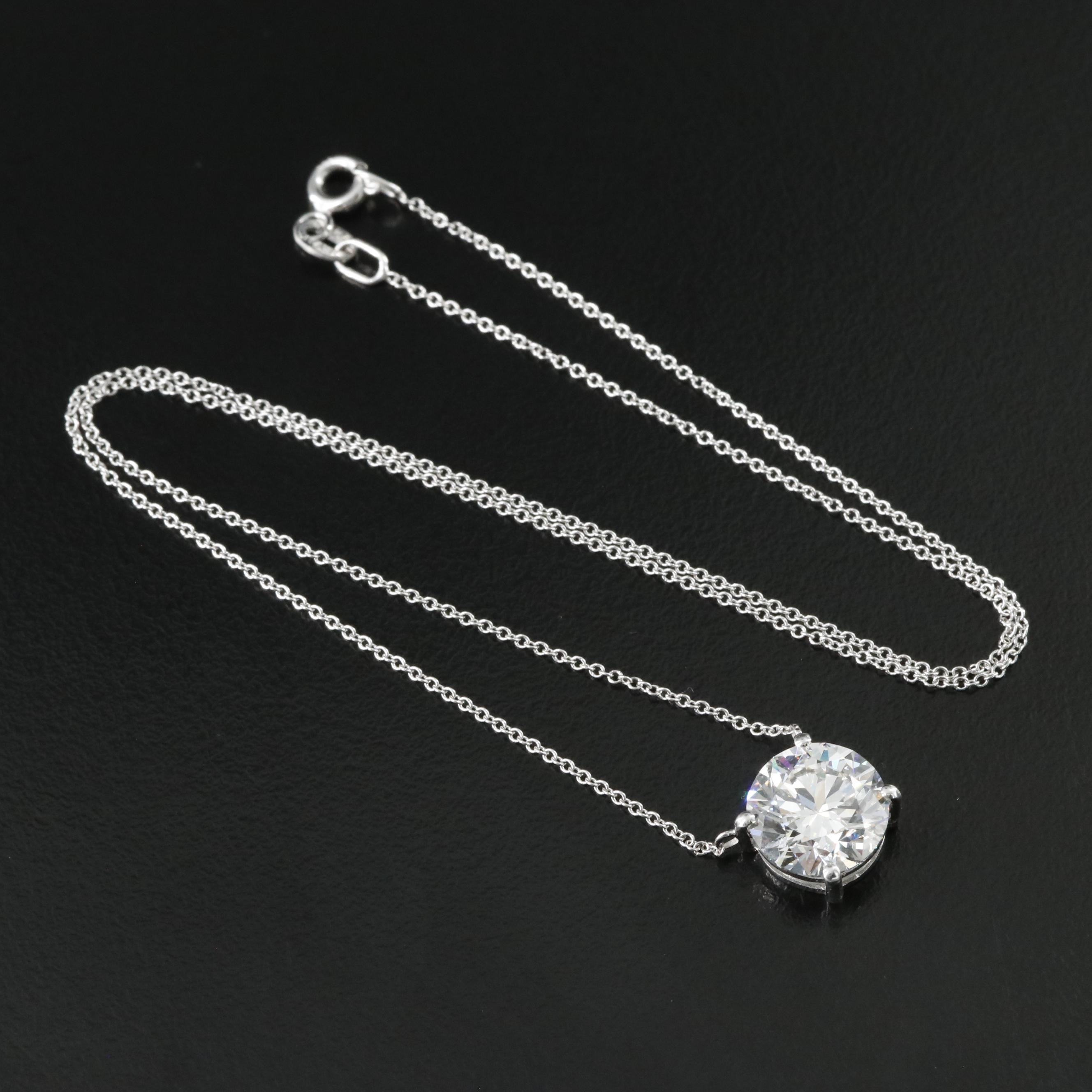 14K 4.01 CT Lab Grown Diamond Necklace with IGI Report