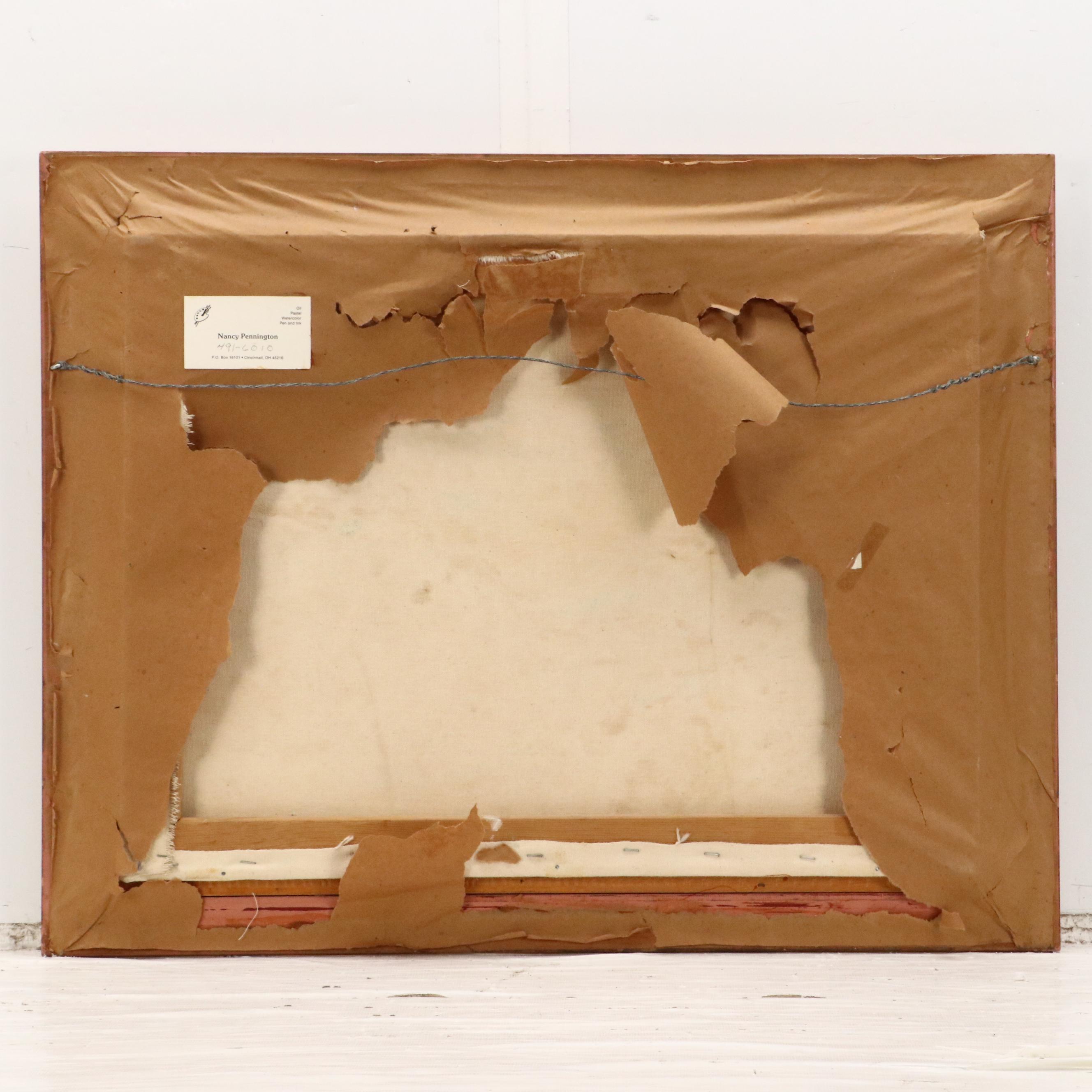 Nancy Pennington Coastal Landscape Oil Painting, Late 20th Century