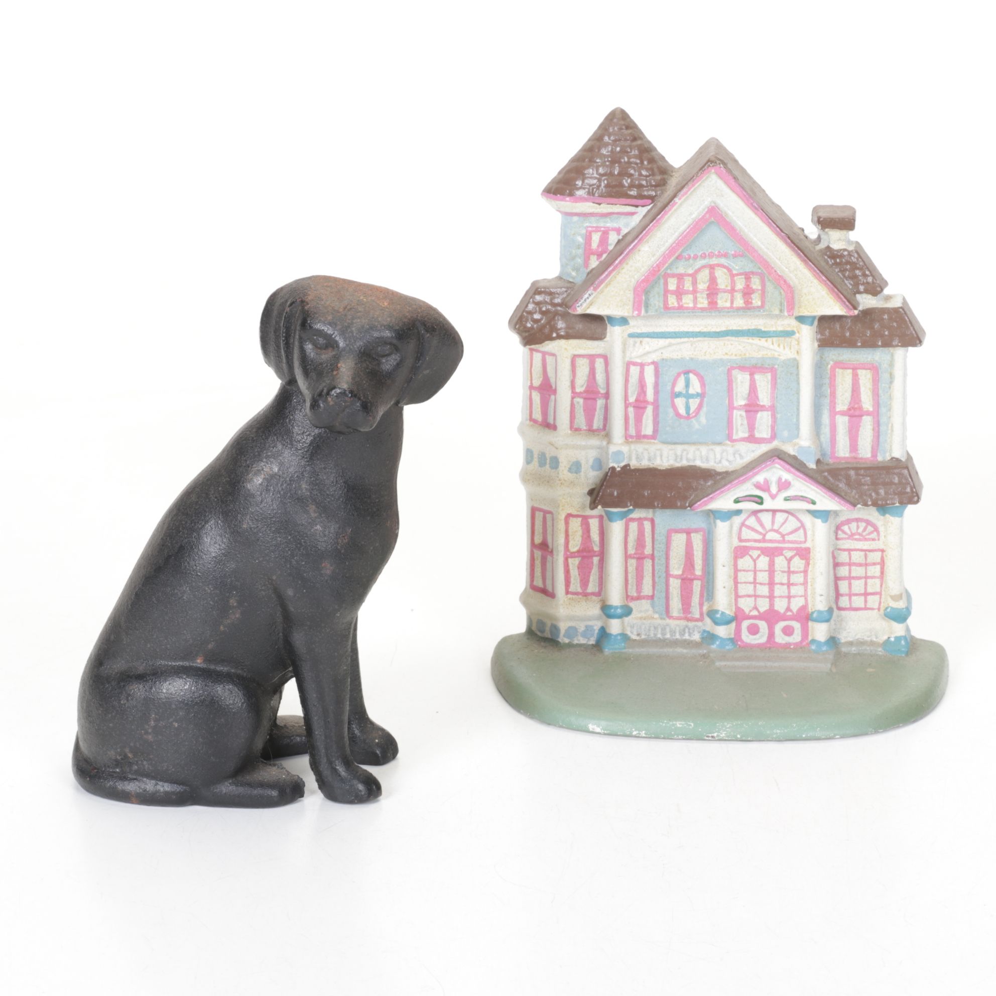 MCF Cast Iron Dog with Painted Cast Iron House Doorstops