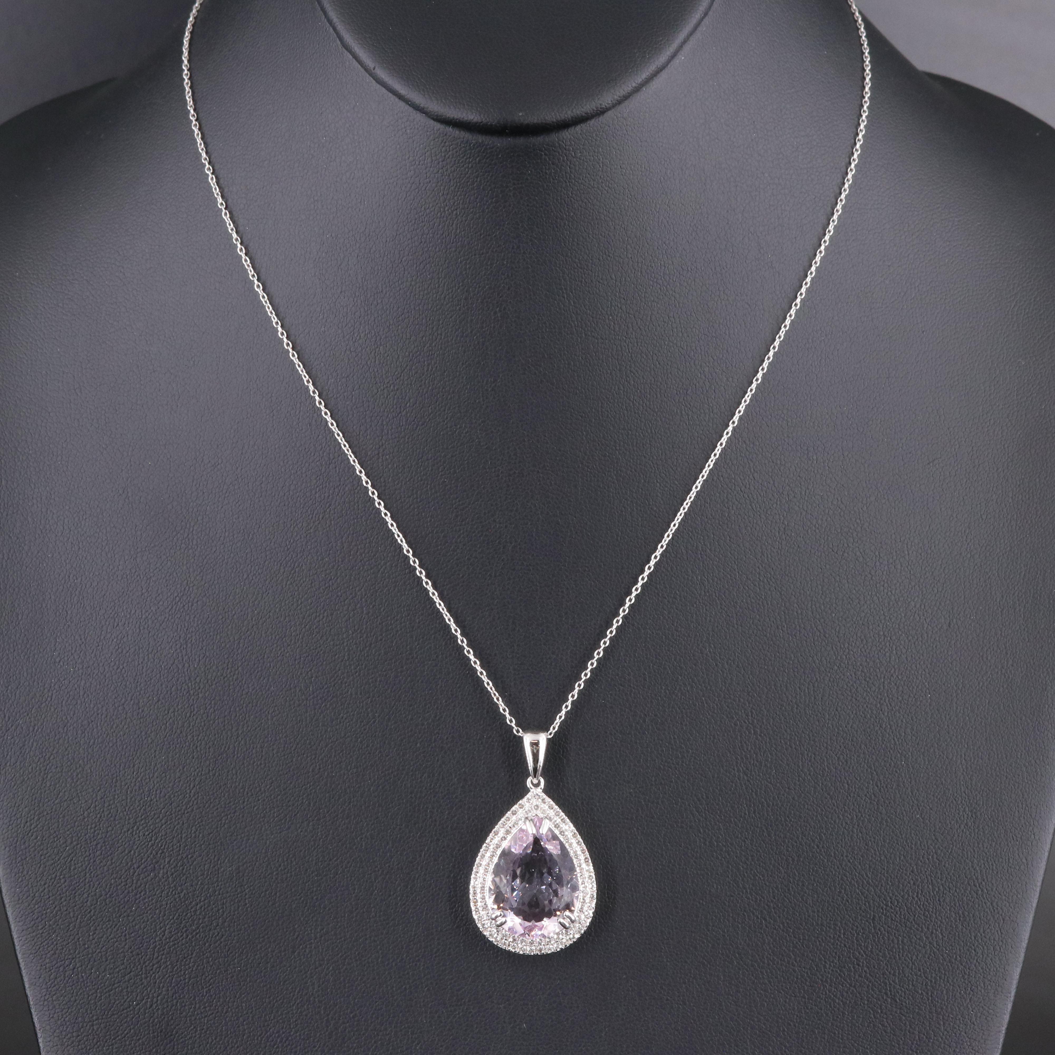 Sterling Amethyst and White Sapphire Pendant Necklace