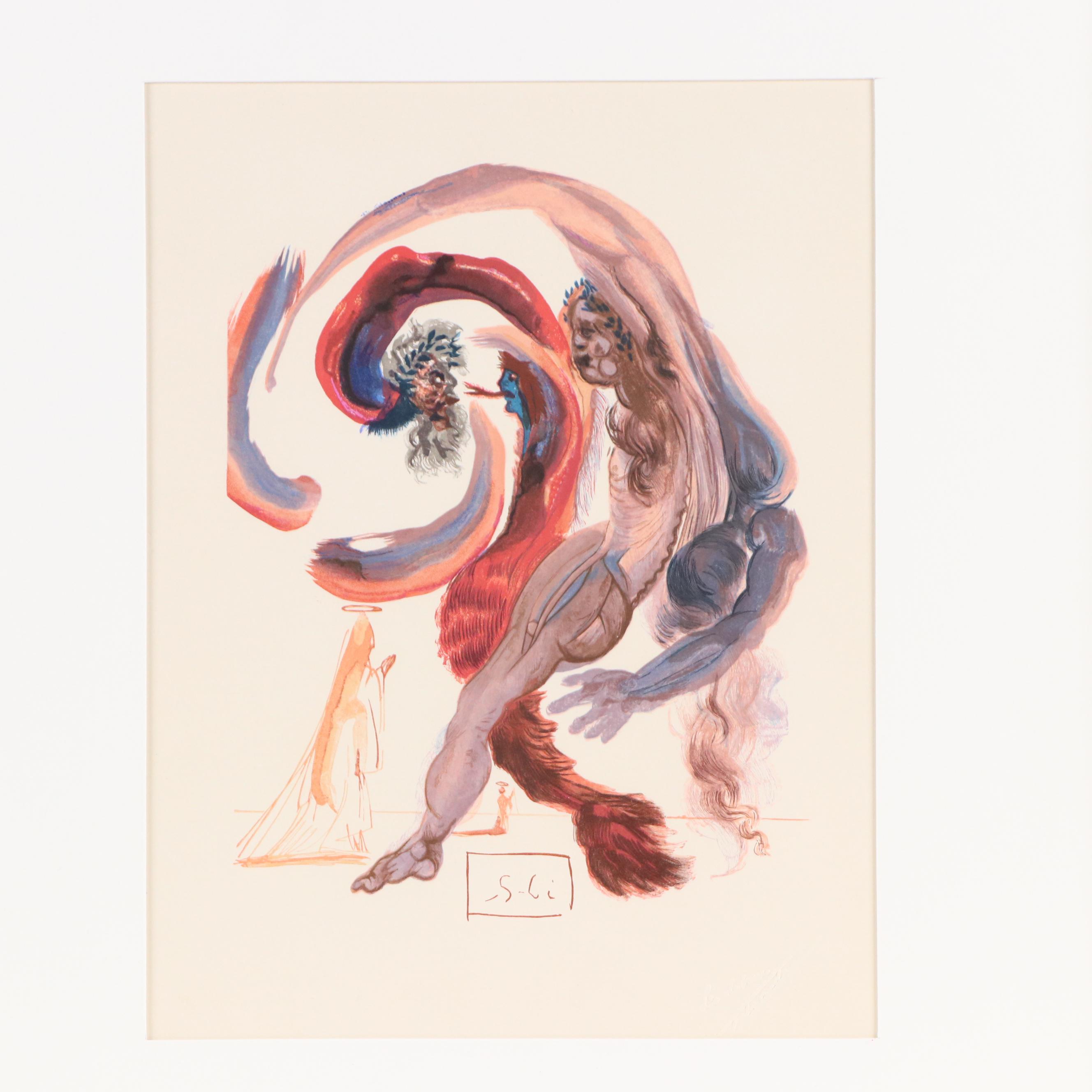 Salvador Dalí Wood Engraving "La Quatrième Corniche," 1960–1964