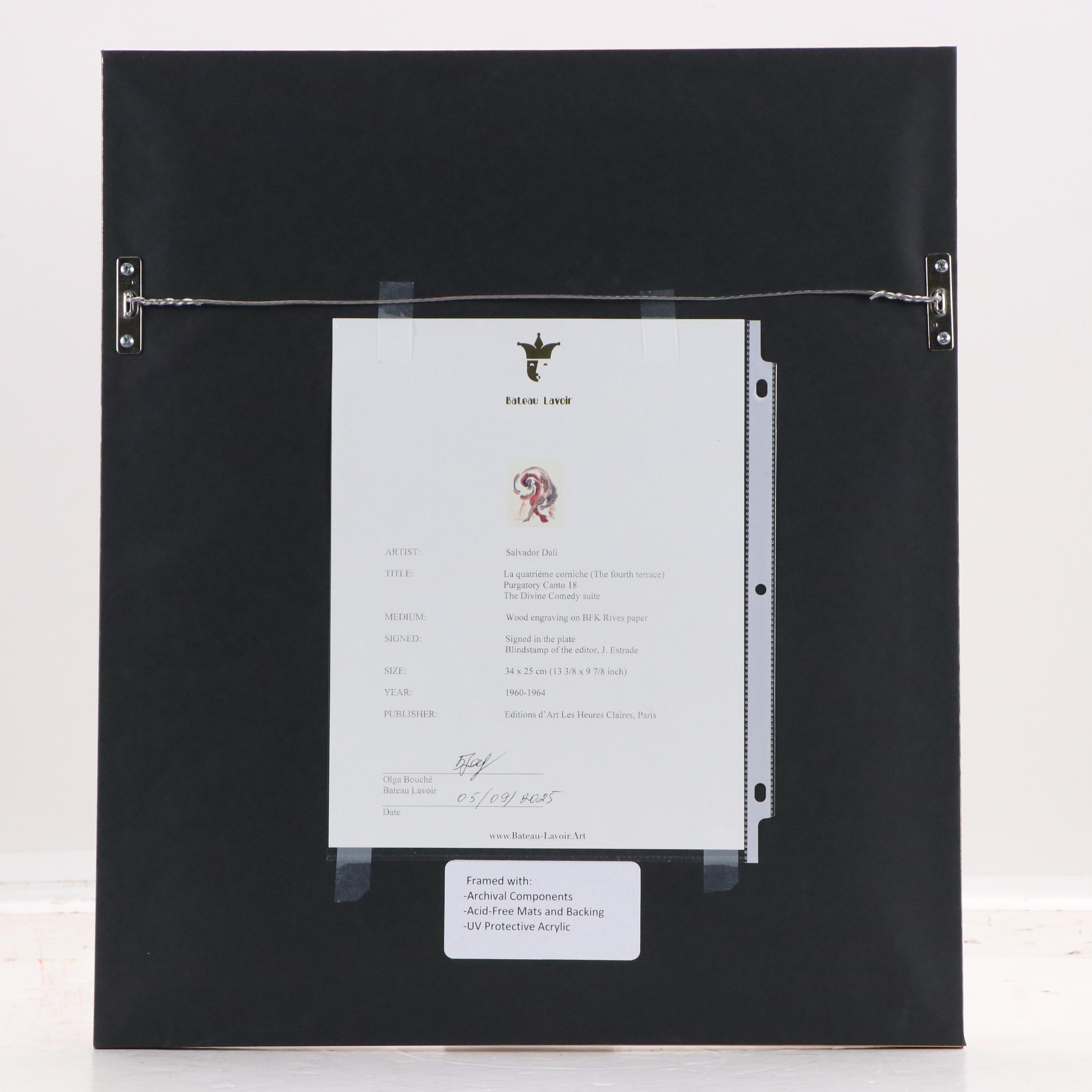 Salvador Dalí Wood Engraving "La Quatrième Corniche," 1960–1964