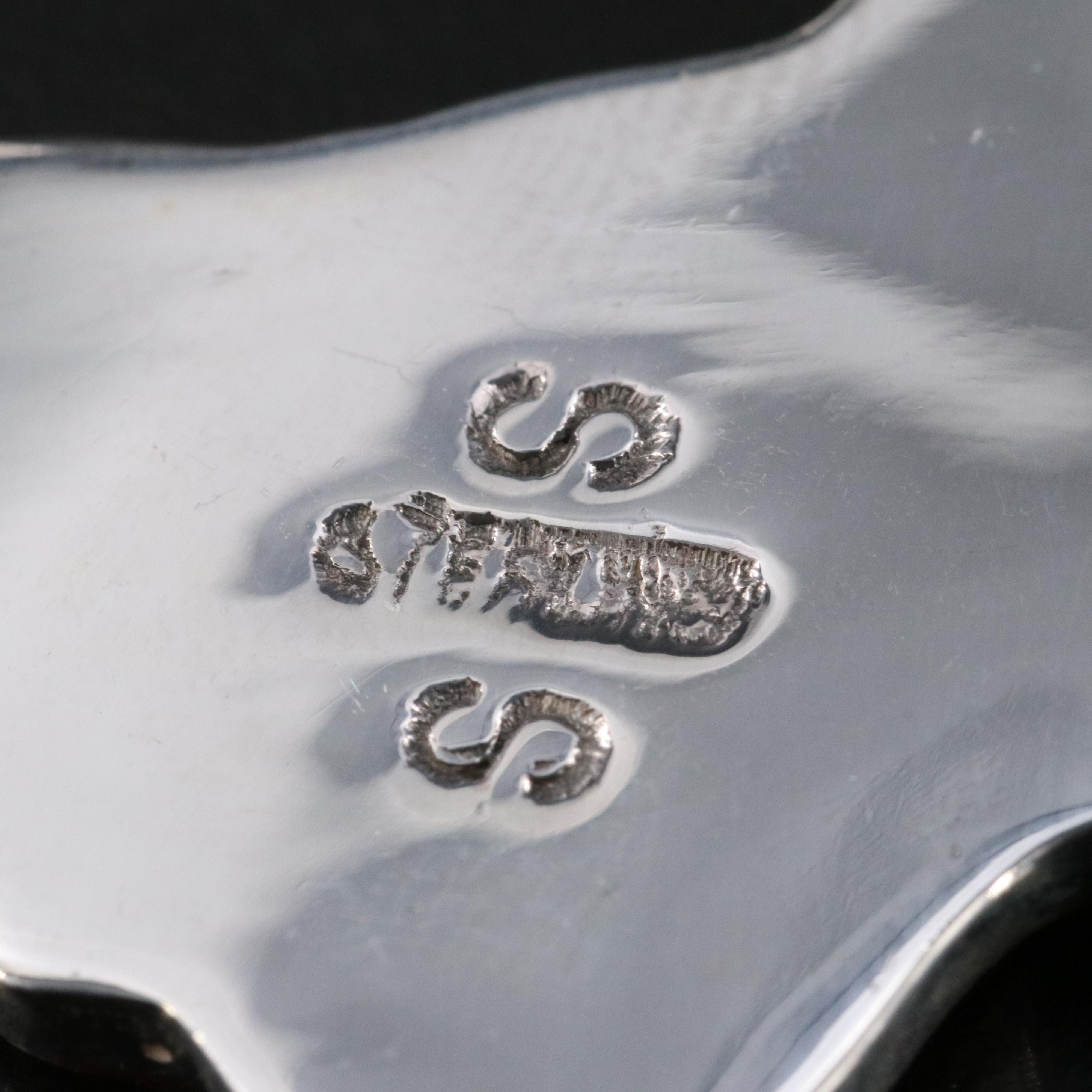 Sterling Mother-of-Pearl and Enamel Texas Landscape Pendant