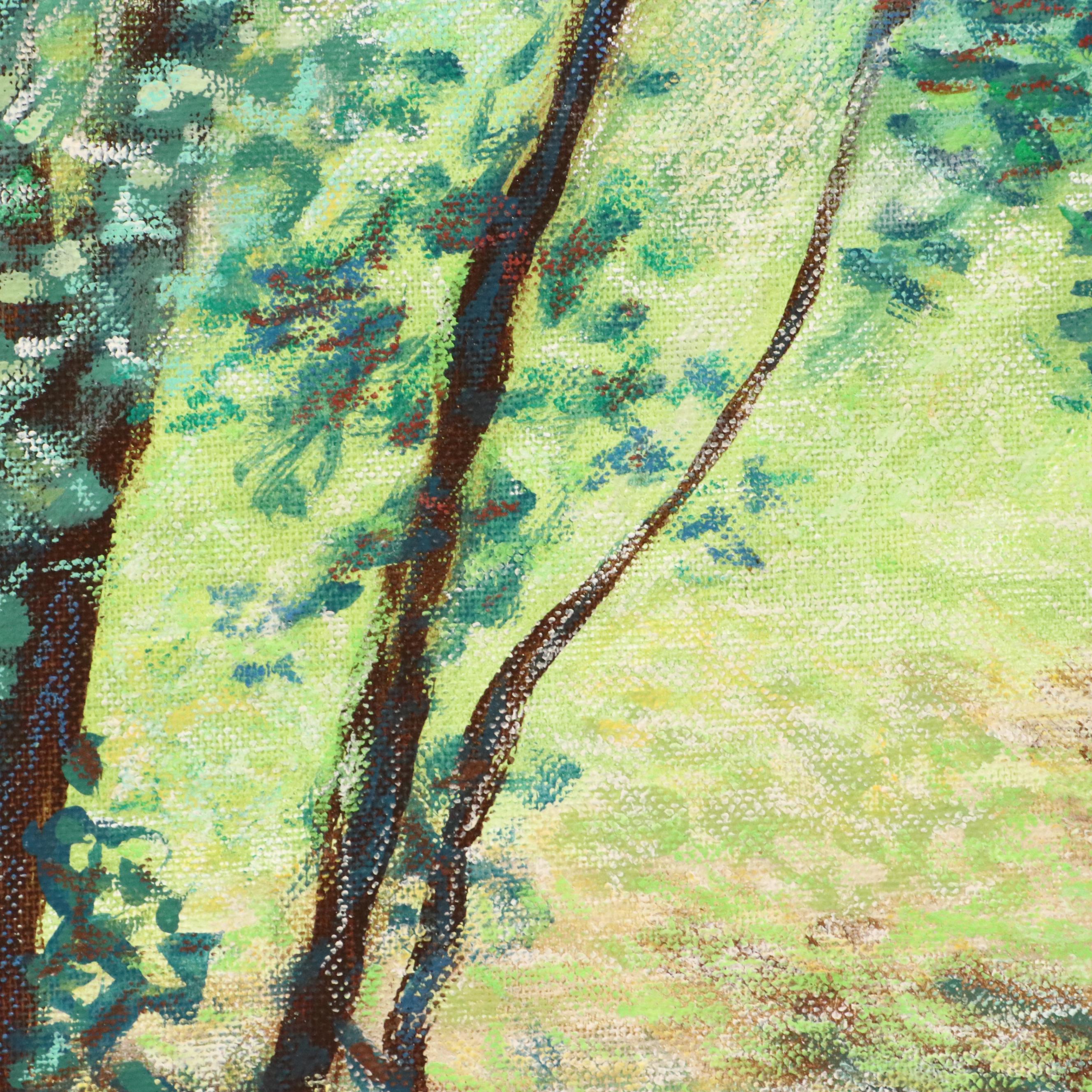 Michael Straw Mixed Media Landscape "Wood Opening," 1994