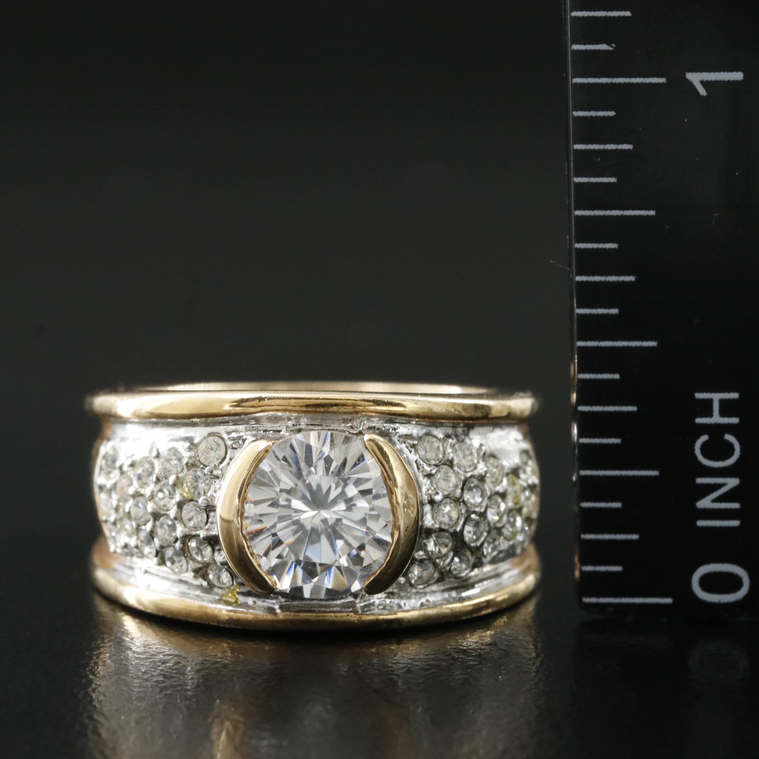 Topaz, CZ and Rhinestone Rings and Necklace