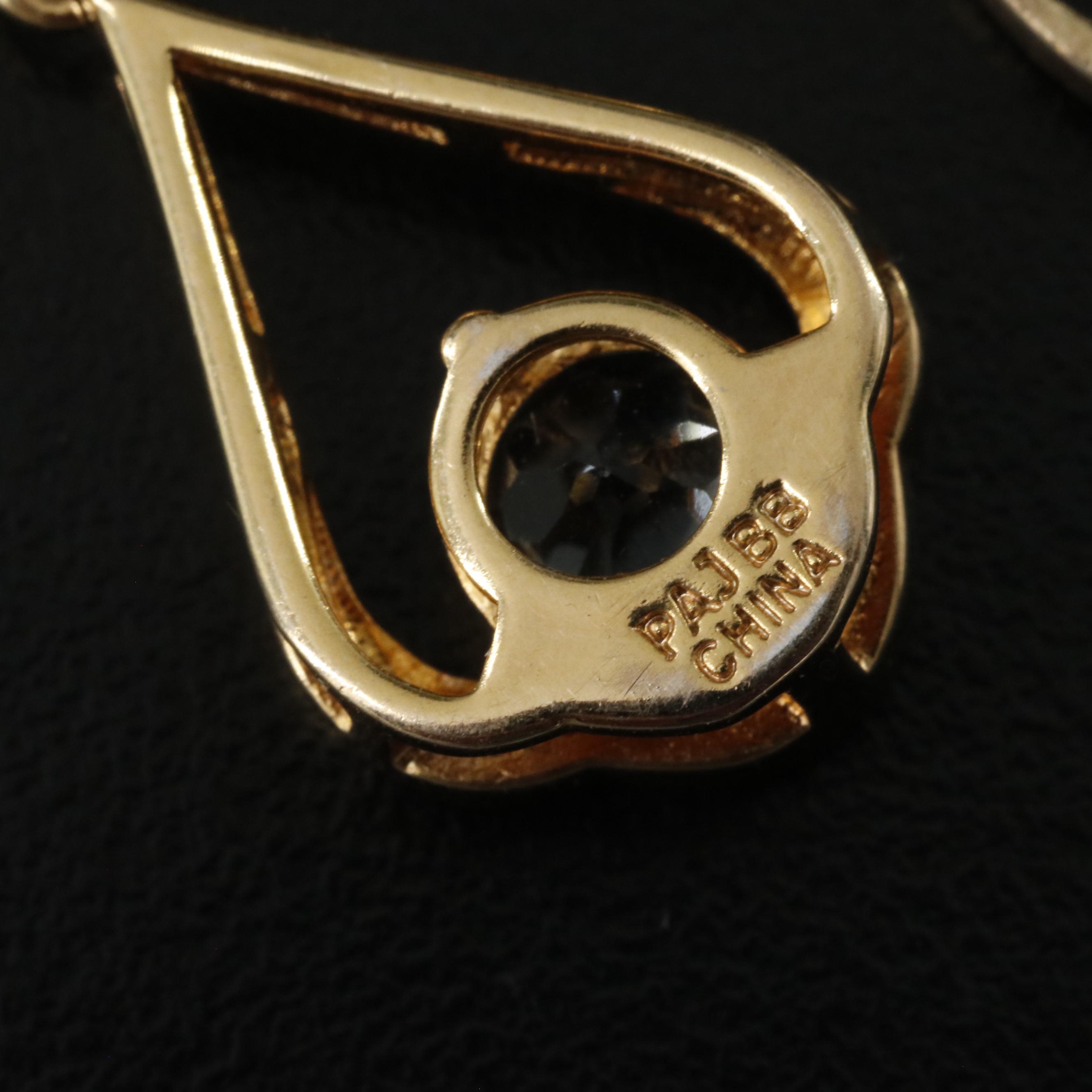 Topaz, CZ and Rhinestone Rings and Necklace