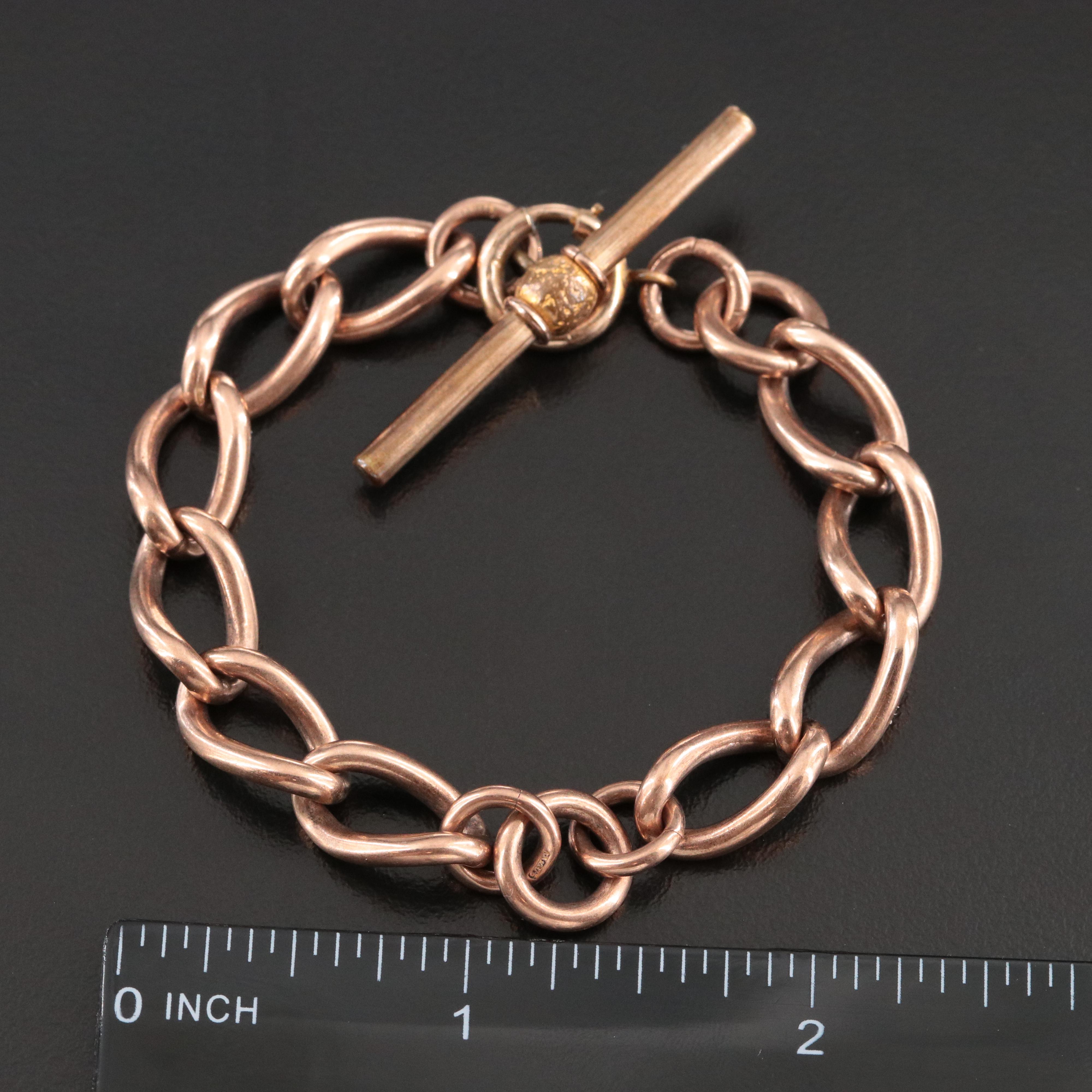 Vintage 9K Rose Gold Watch Chain