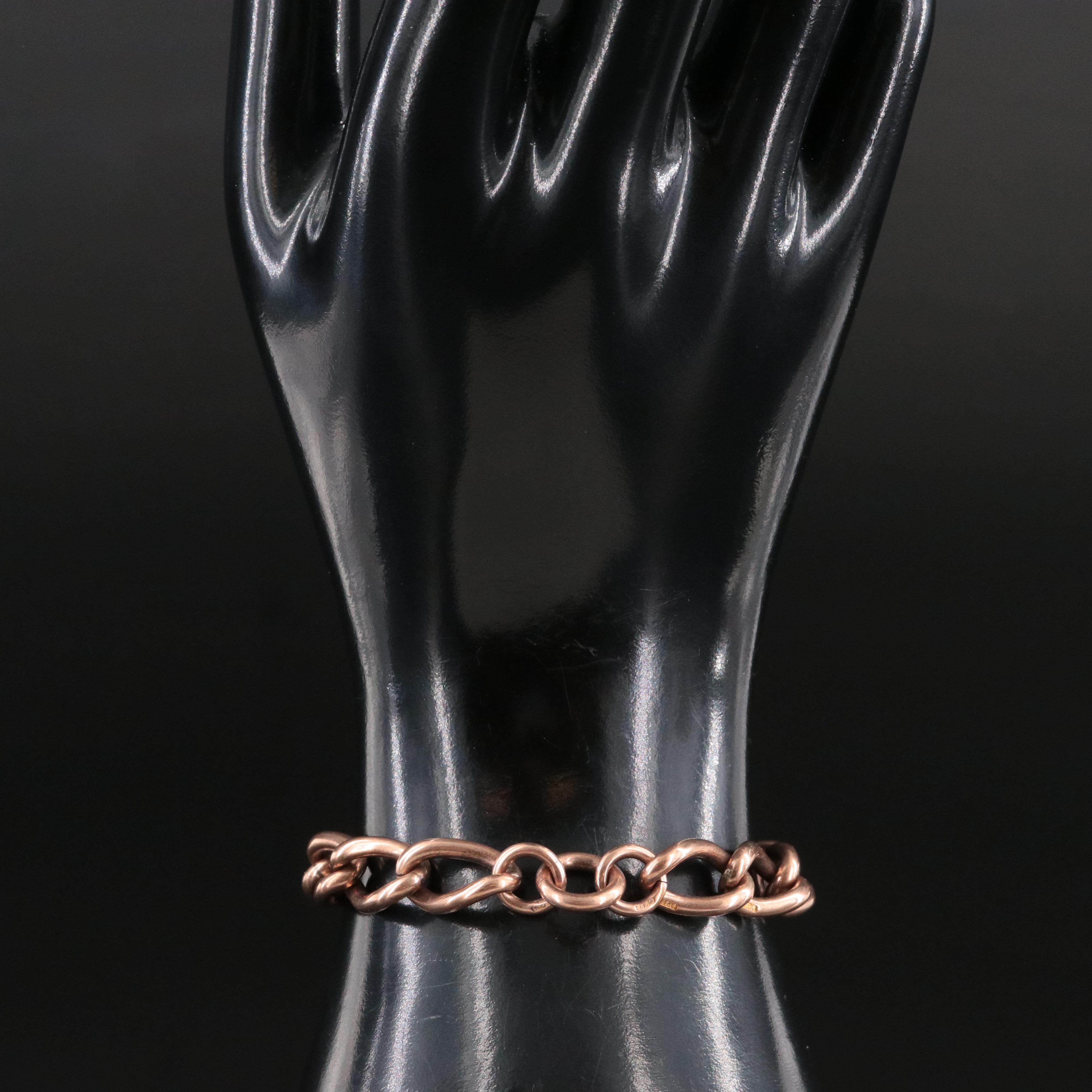 Vintage 9K Rose Gold Watch Chain