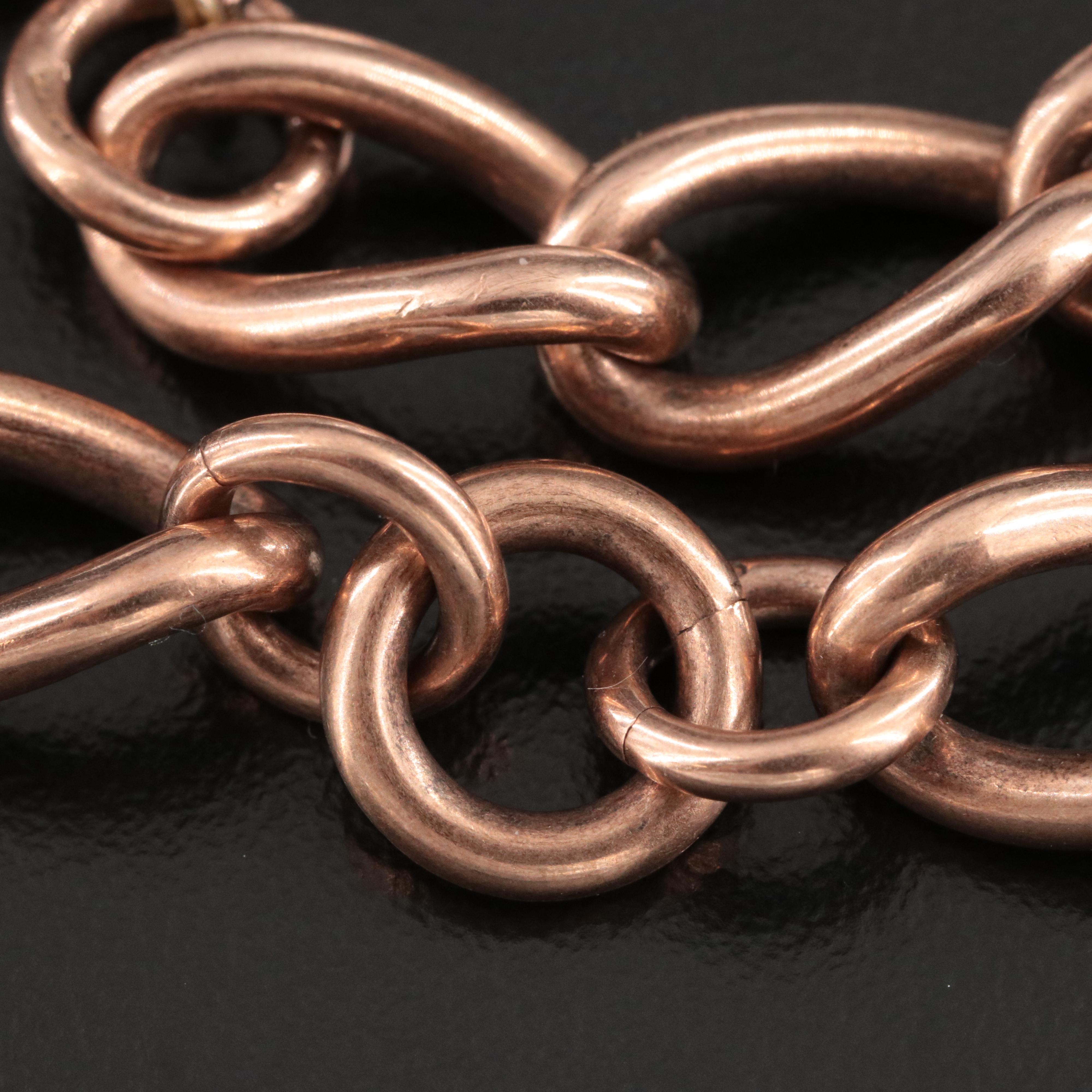 Vintage 9K Rose Gold Watch Chain