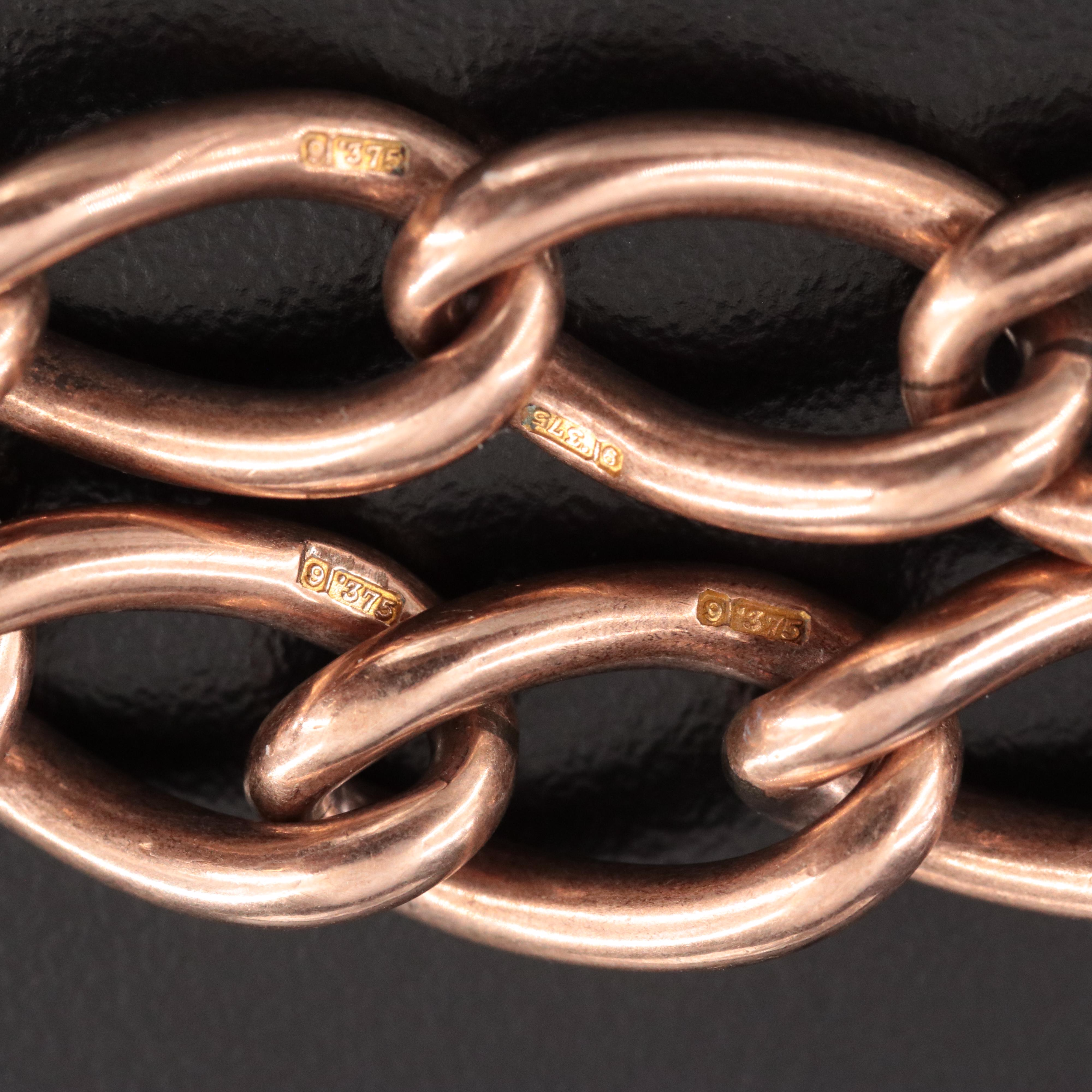 Vintage 9K Rose Gold Watch Chain
