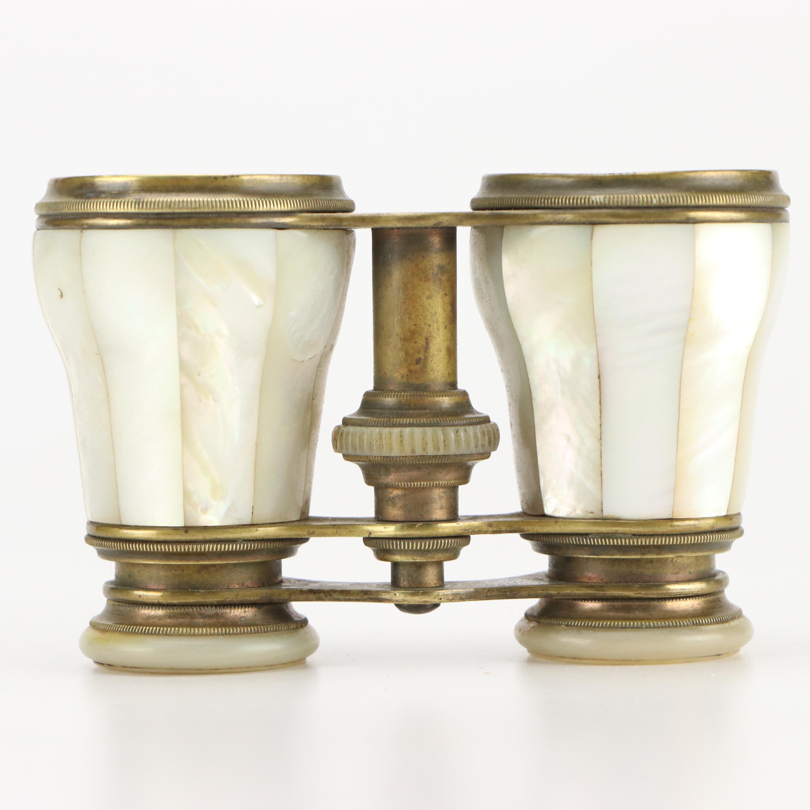 Le Marquise French Mother-of-Pearl and Brass Opera Glasses