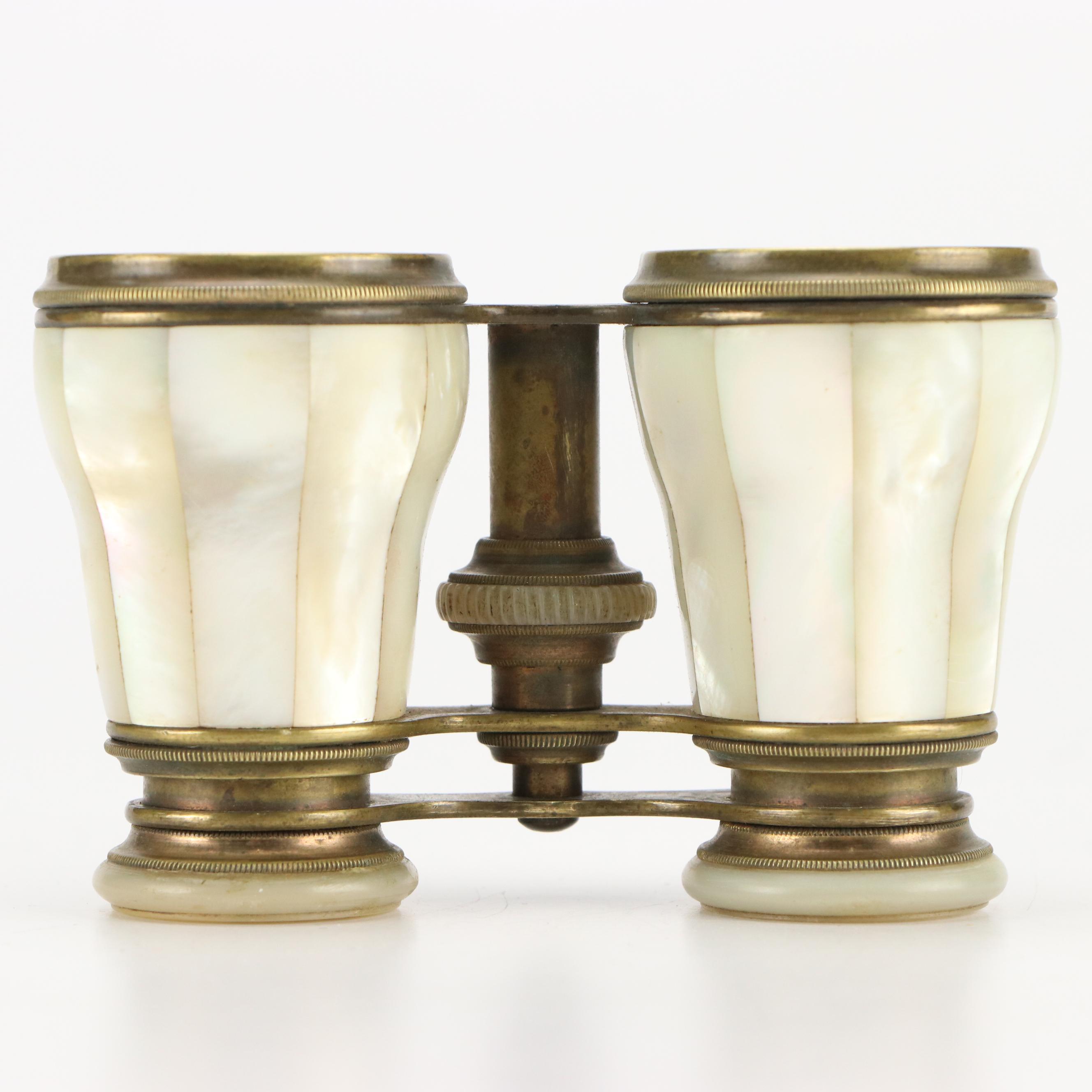Le Marquise French Mother-of-Pearl and Brass Opera Glasses
