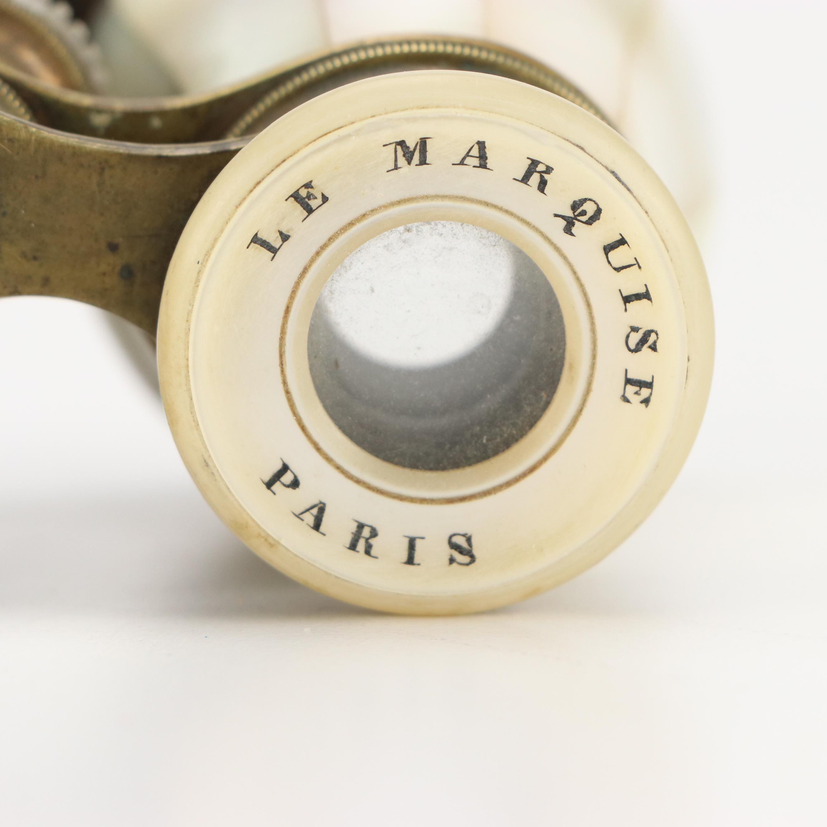Le Marquise French Mother-of-Pearl and Brass Opera Glasses