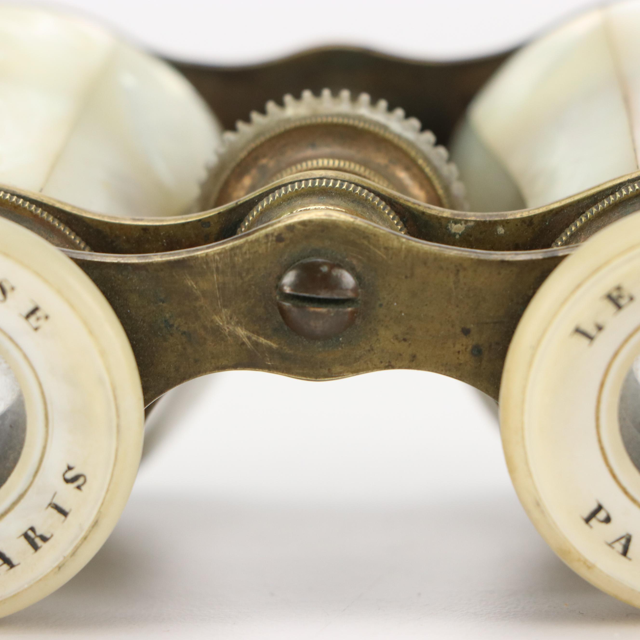 Le Marquise French Mother-of-Pearl and Brass Opera Glasses