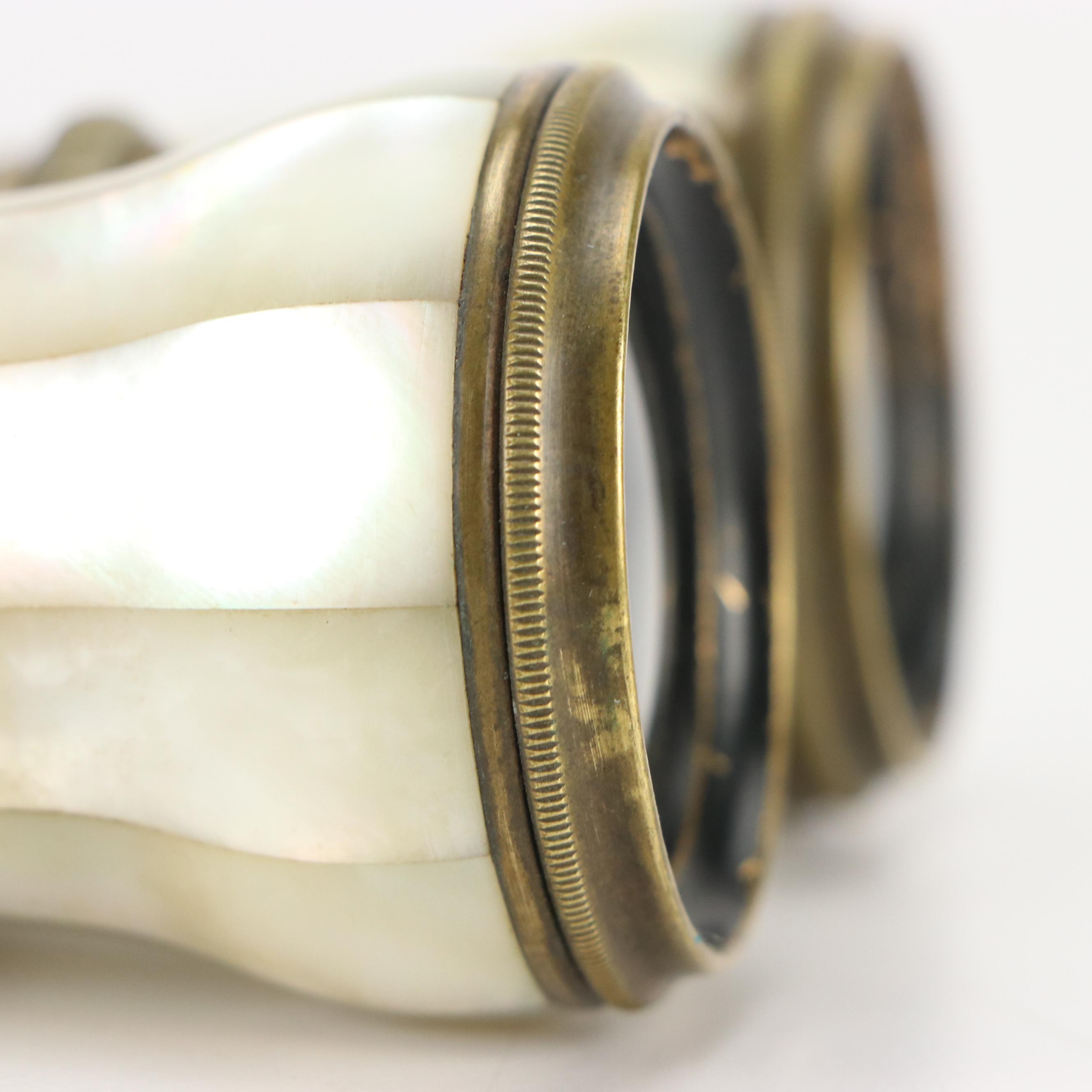Le Marquise French Mother-of-Pearl and Brass Opera Glasses
