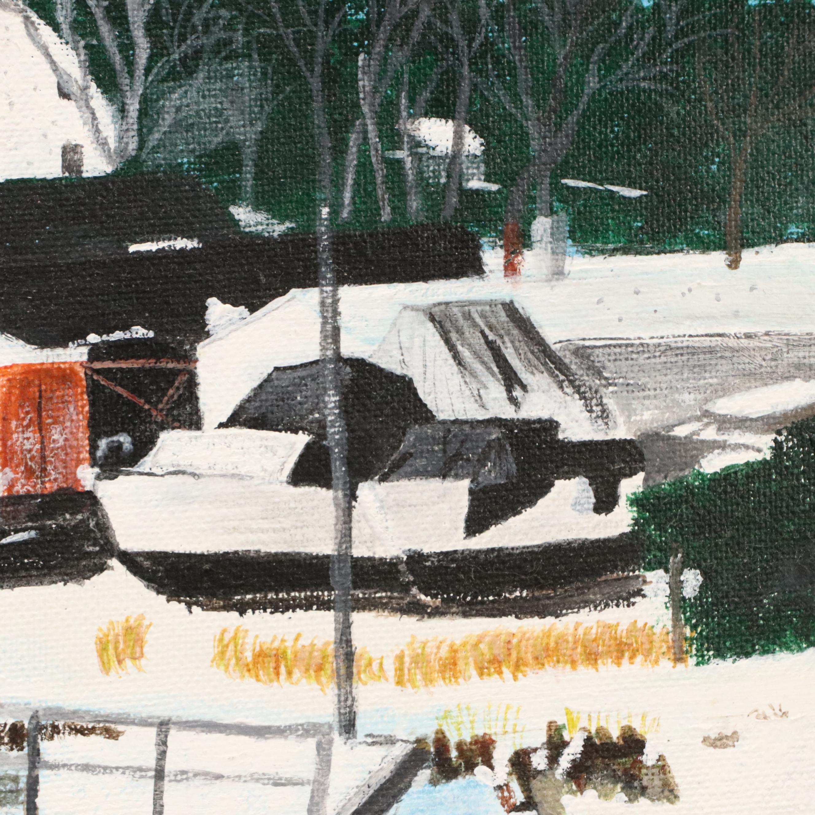 James Clark Winter Coastal Acrylic Painting, Mid to Late 20th Century