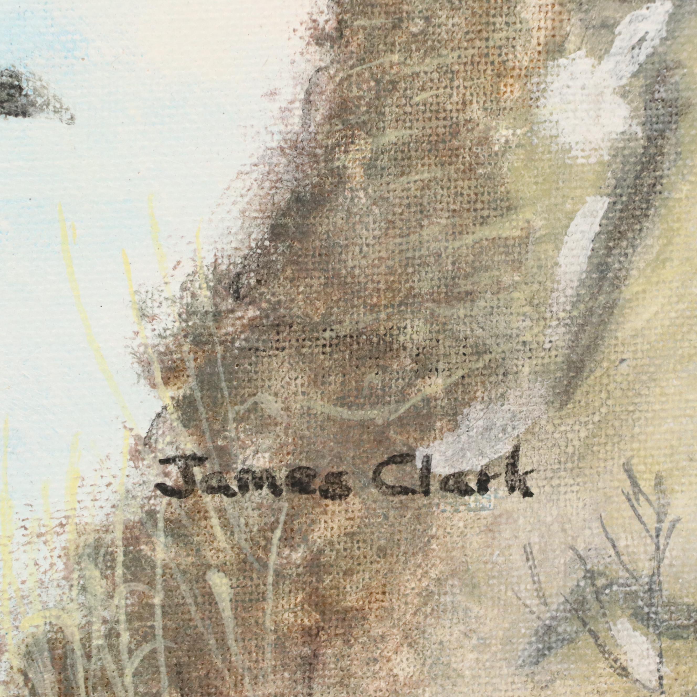 James Clark Winter Coastal Acrylic Painting, Mid to Late 20th Century