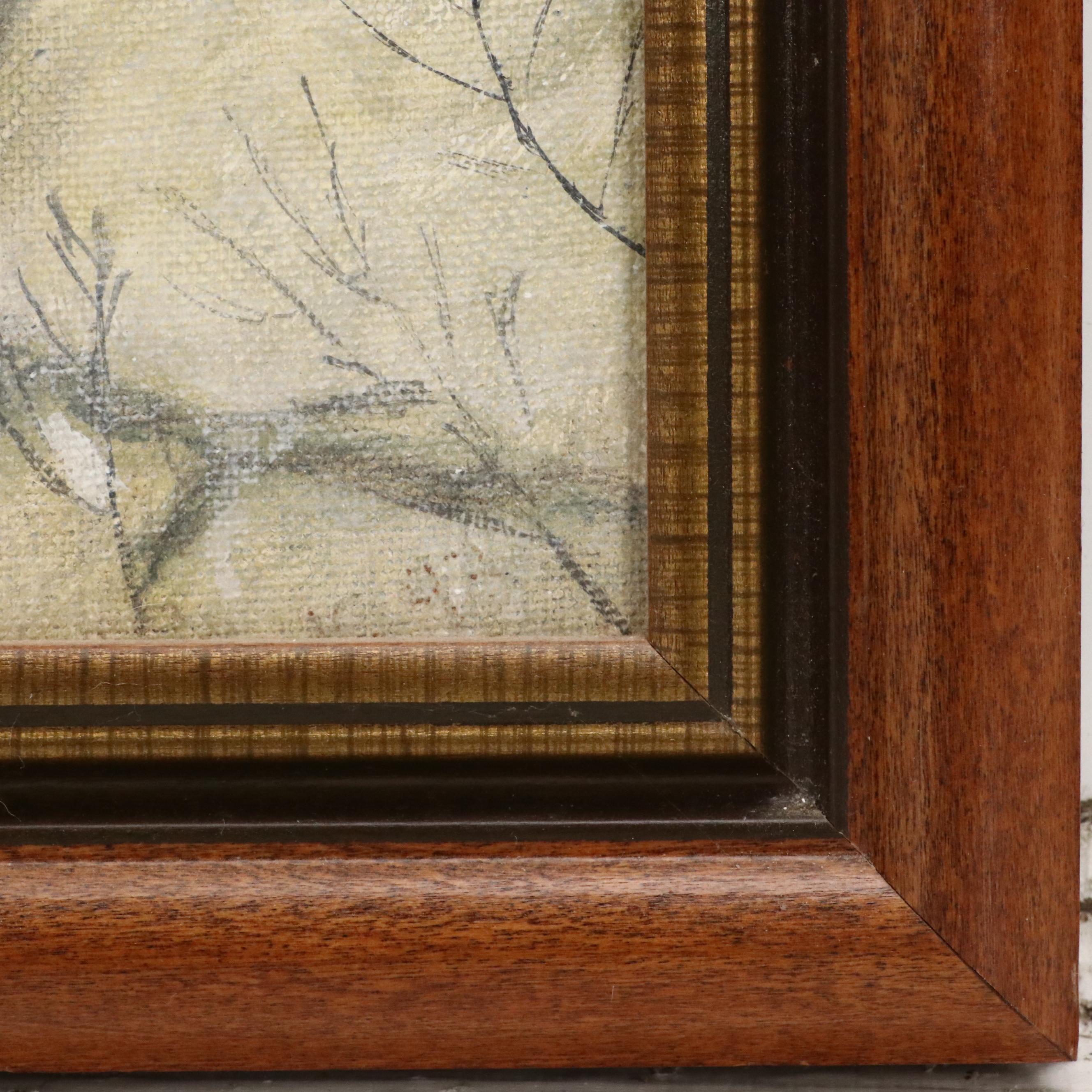 James Clark Winter Coastal Acrylic Painting, Mid to Late 20th Century