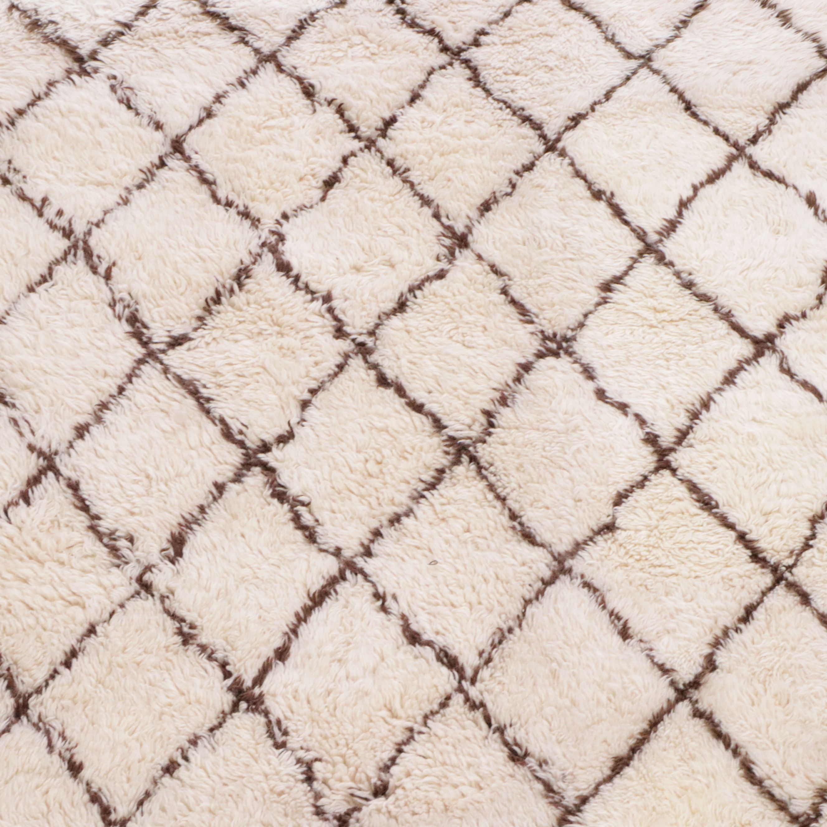 8'1 x 10'6 Hand-Knotted Contemporary Diamond Trellis Area Rug
