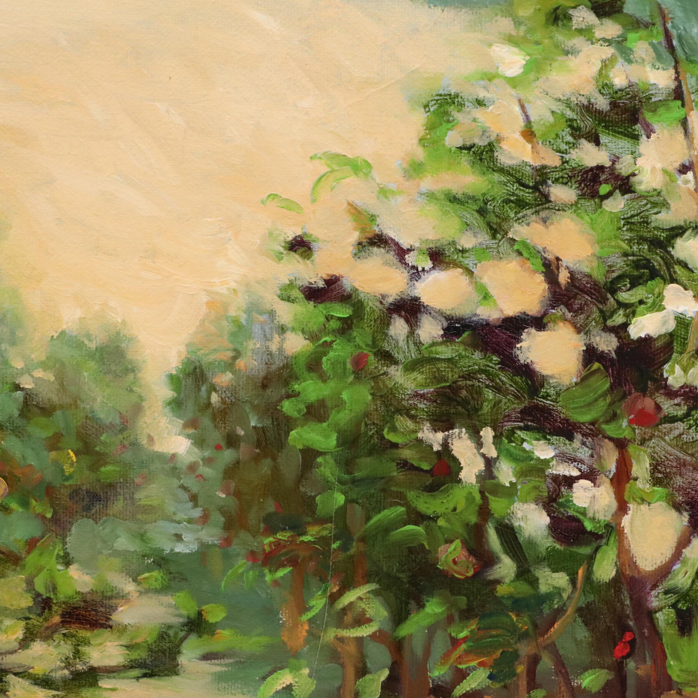 Impressionistic Style River Landscape Oil Painting, Late 20th Century