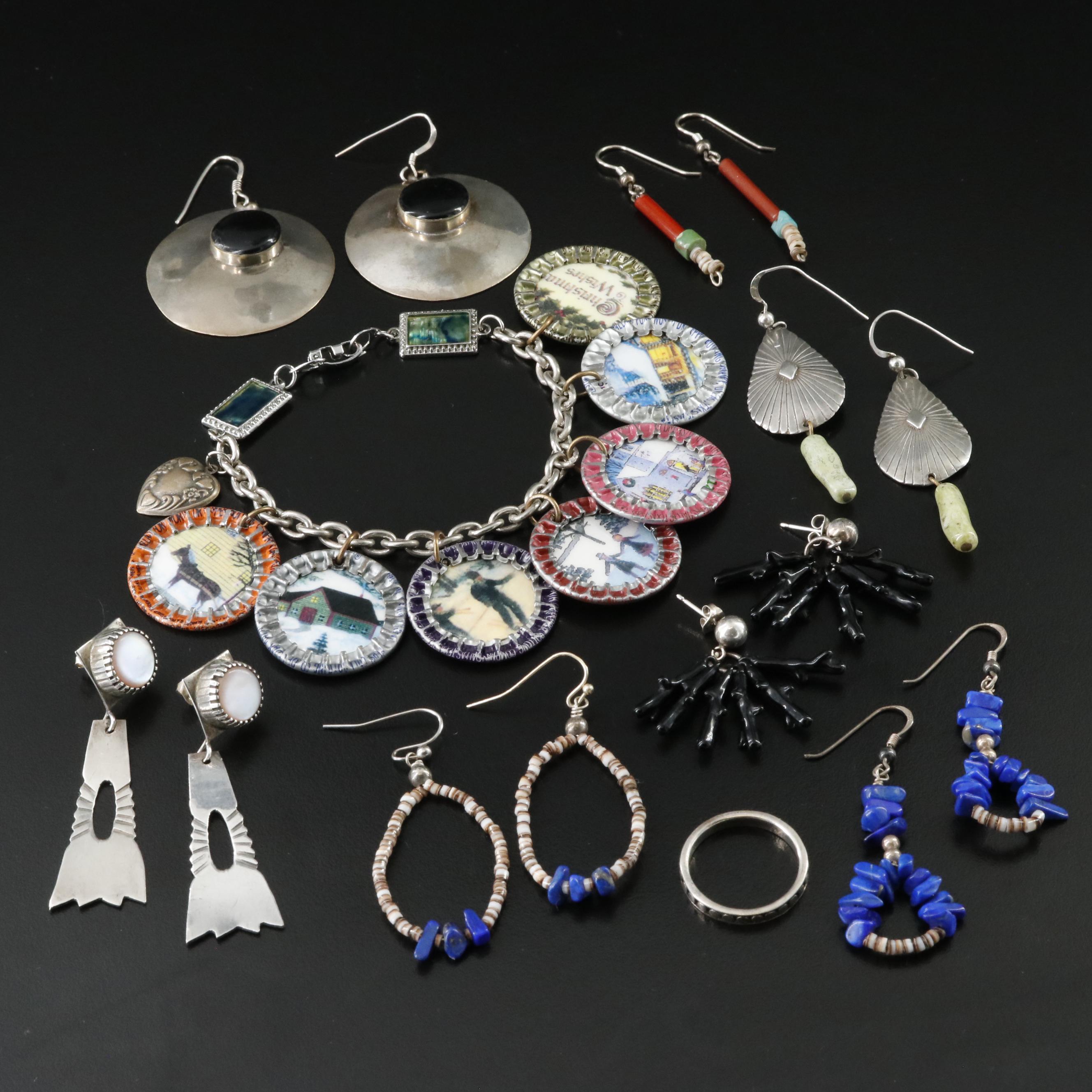 Soda Pop Bottle Cap Bracelet with Ring and Southwestern Earring Collection
