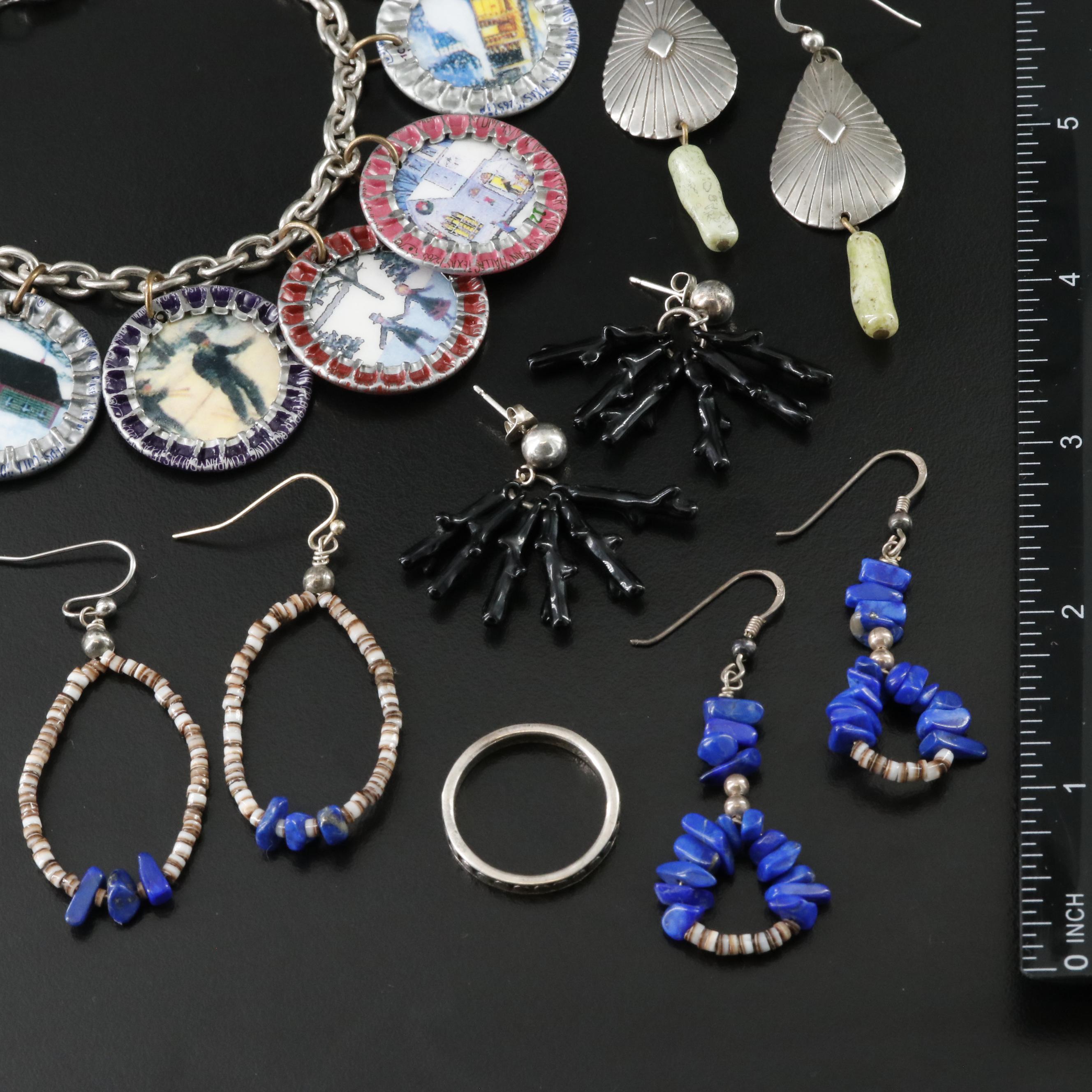 Soda Pop Bottle Cap Bracelet with Ring and Southwestern Earring Collection