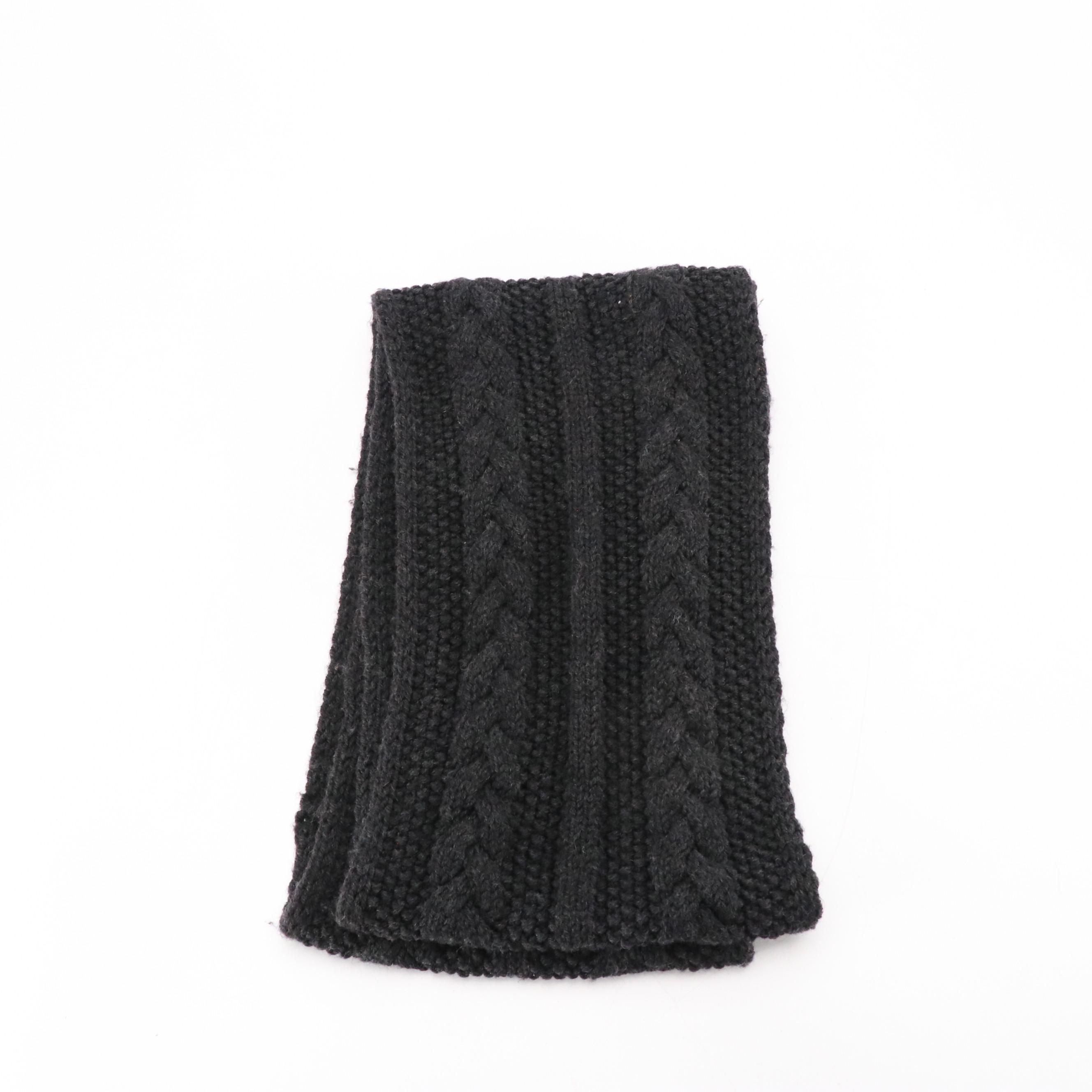 Barneys New York Cable Knit Eternity Scarf and Julia Hill Hand-Stitched Scarf