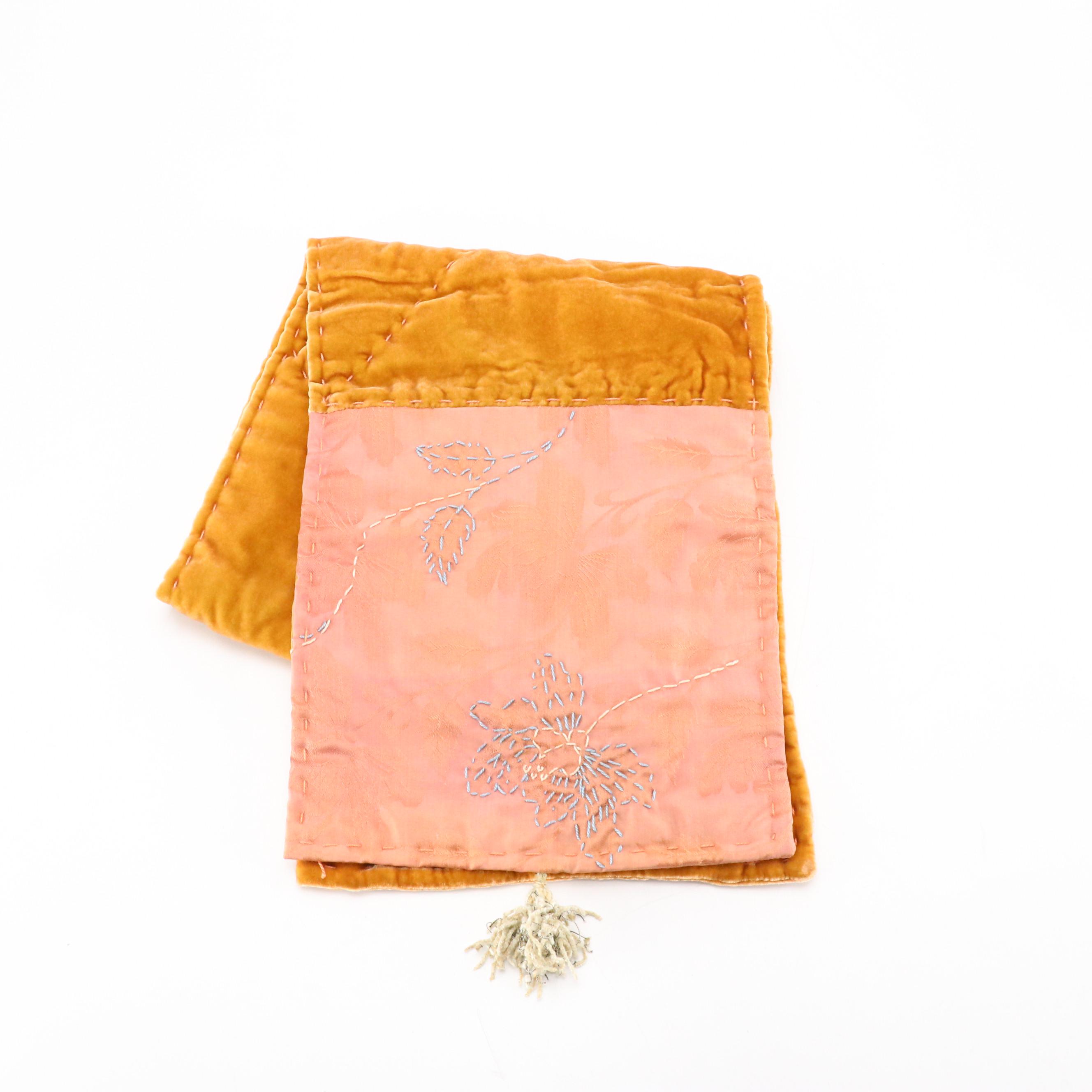 Barneys New York Cable Knit Eternity Scarf and Julia Hill Hand-Stitched Scarf