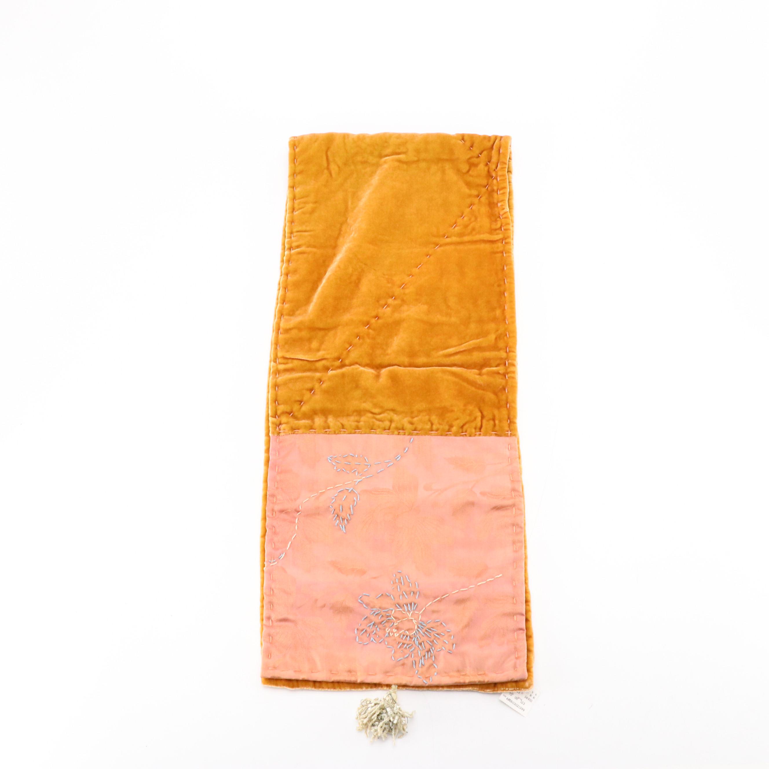 Barneys New York Cable Knit Eternity Scarf and Julia Hill Hand-Stitched Scarf