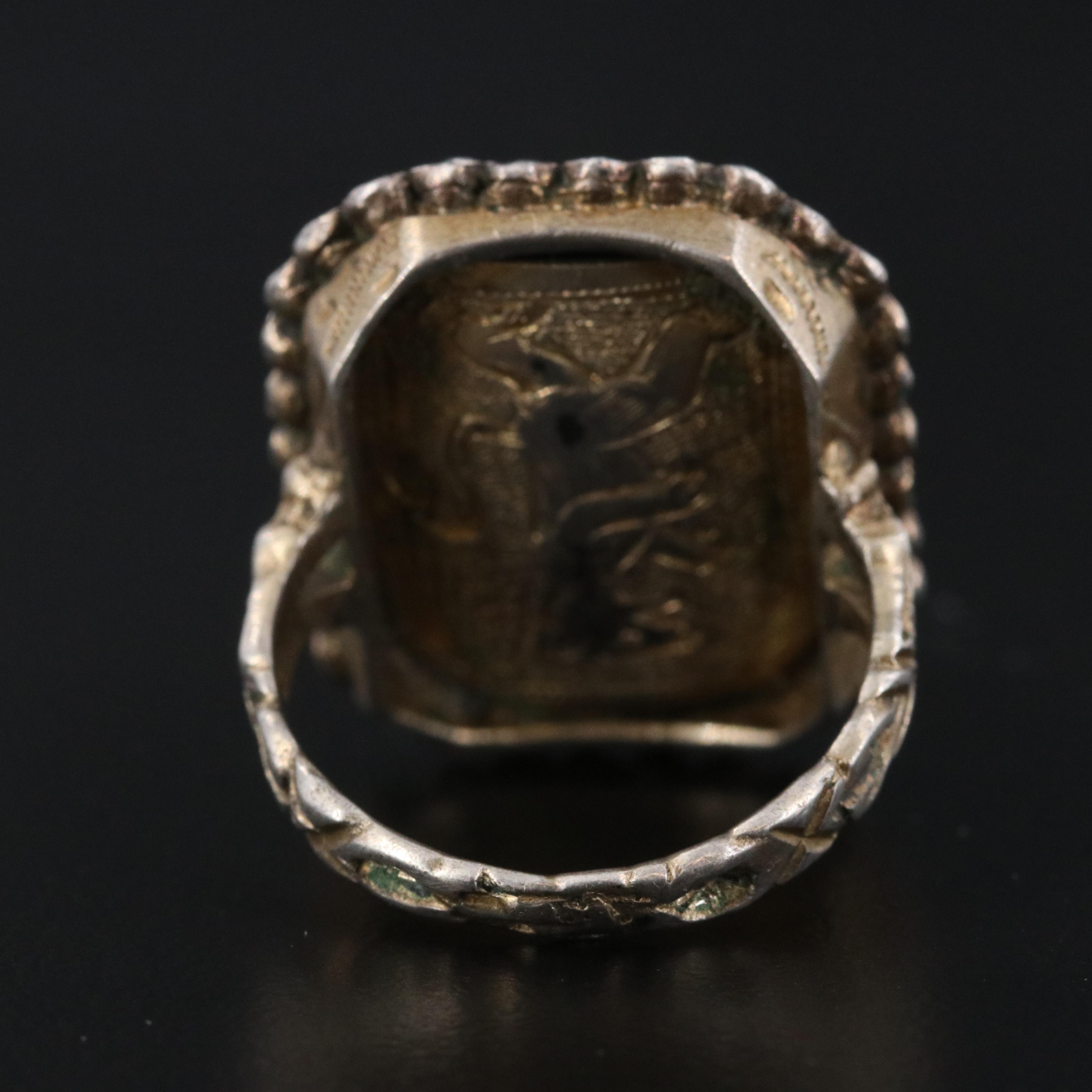 Antique 900 Silver Ring Featuring Seed Pearls