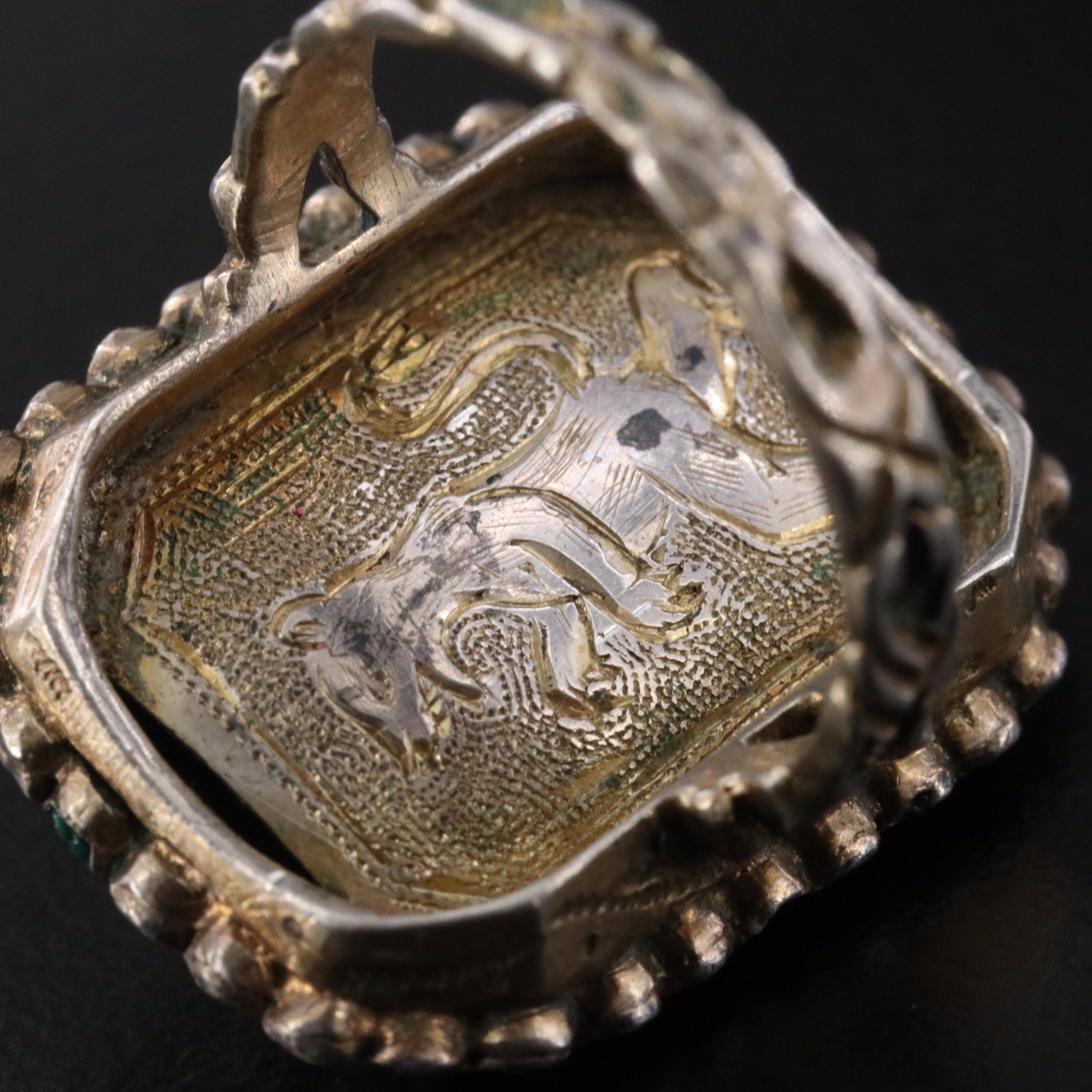 Antique 900 Silver Ring Featuring Seed Pearls