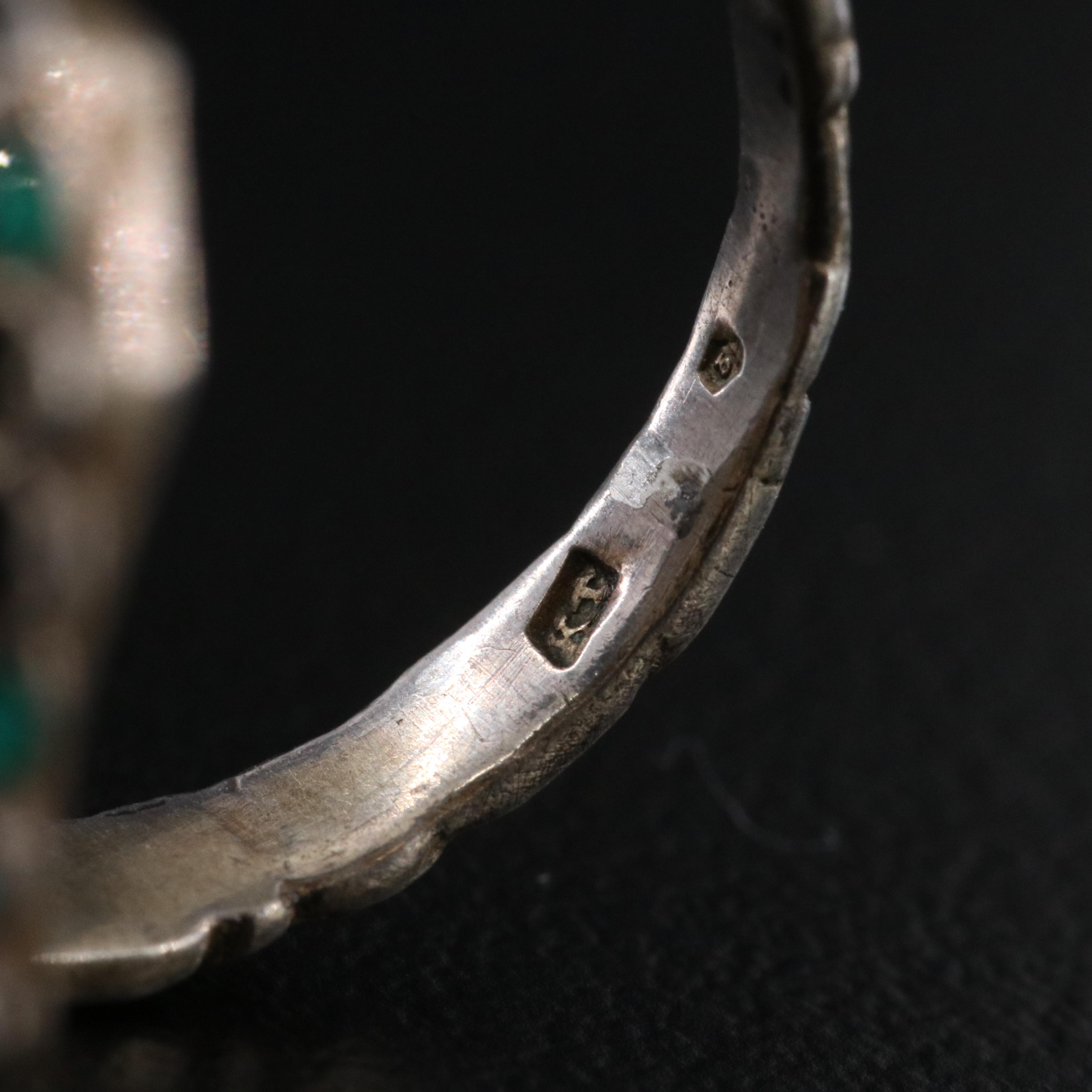 Antique 900 Silver Ring Featuring Seed Pearls