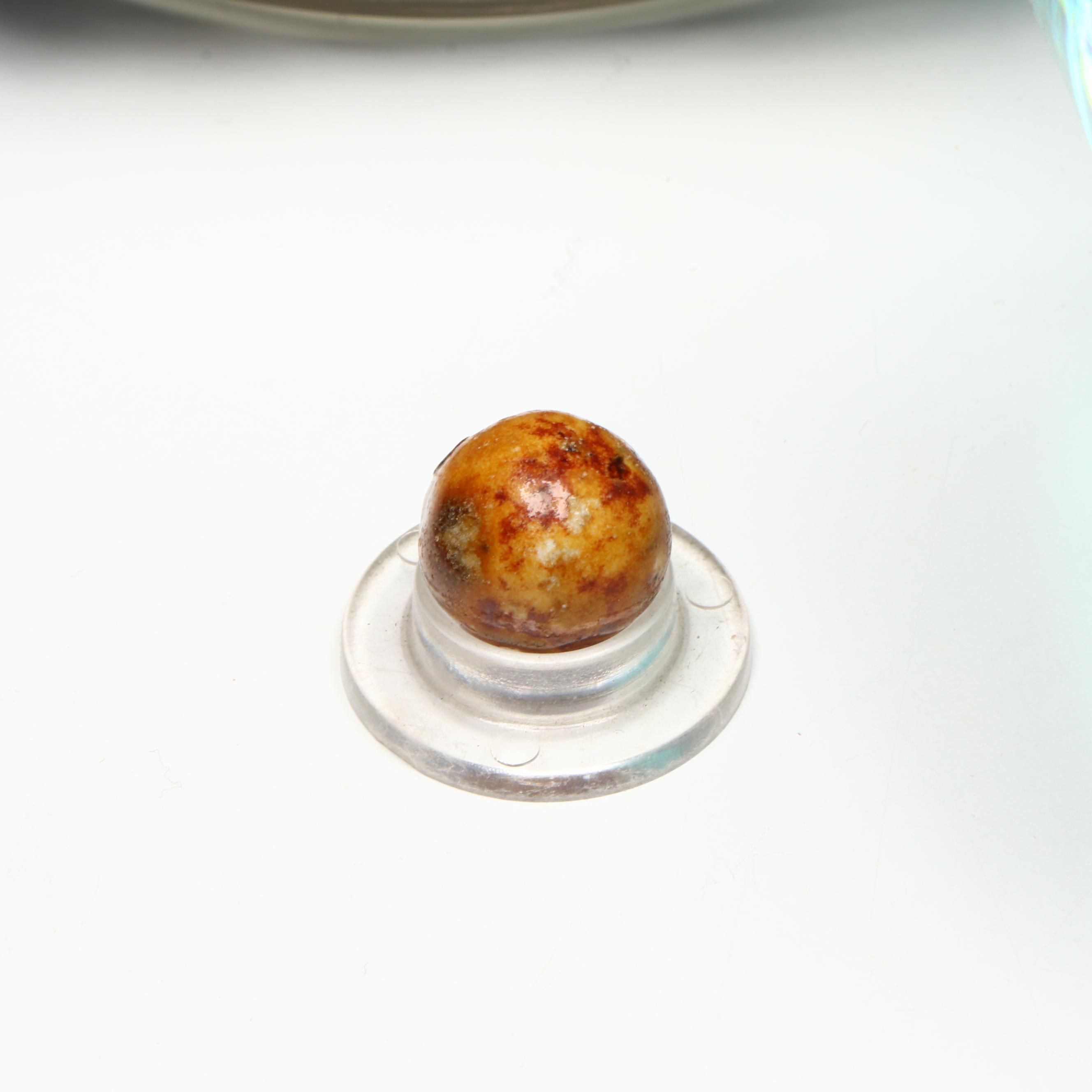 Antique Bennington Clay Marble with Vintage Glass Marbles and Glass Cullet