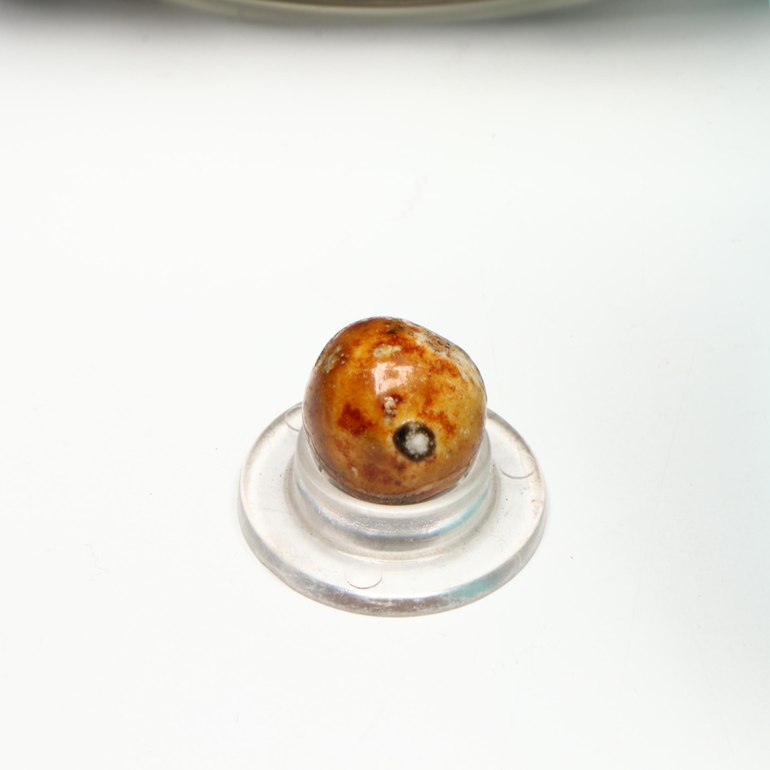 Antique Bennington Clay Marble with Vintage Glass Marbles and Glass Cullet