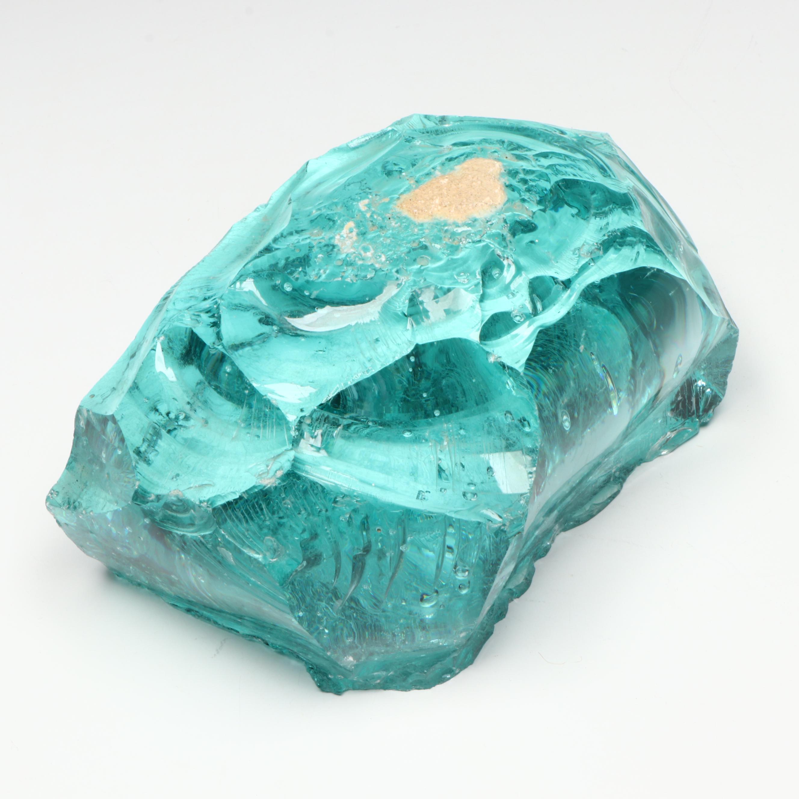 Antique Bennington Clay Marble with Vintage Glass Marbles and Glass Cullet