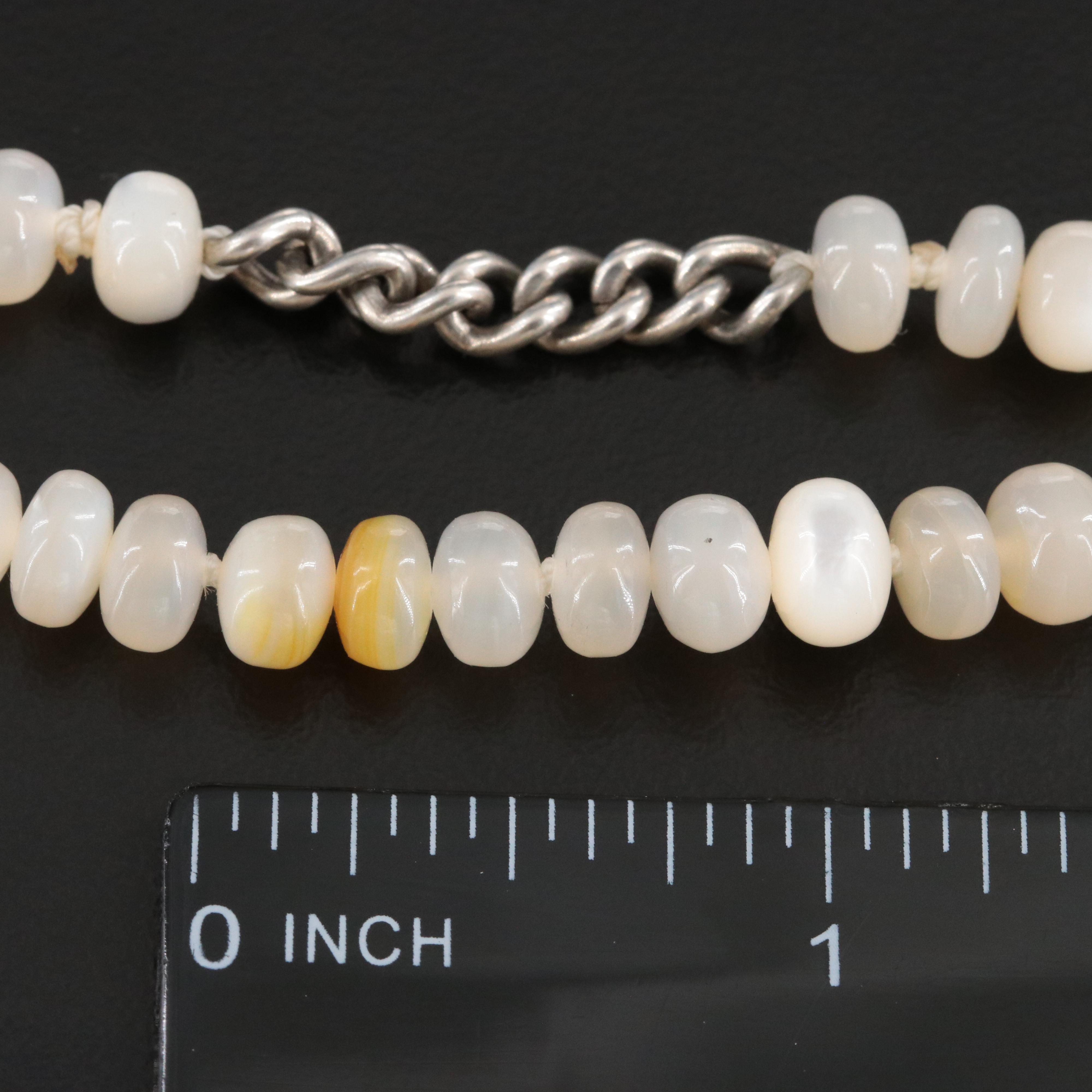 Sheryl Lowe Sterling Mother-of-Pearl Bead Necklace