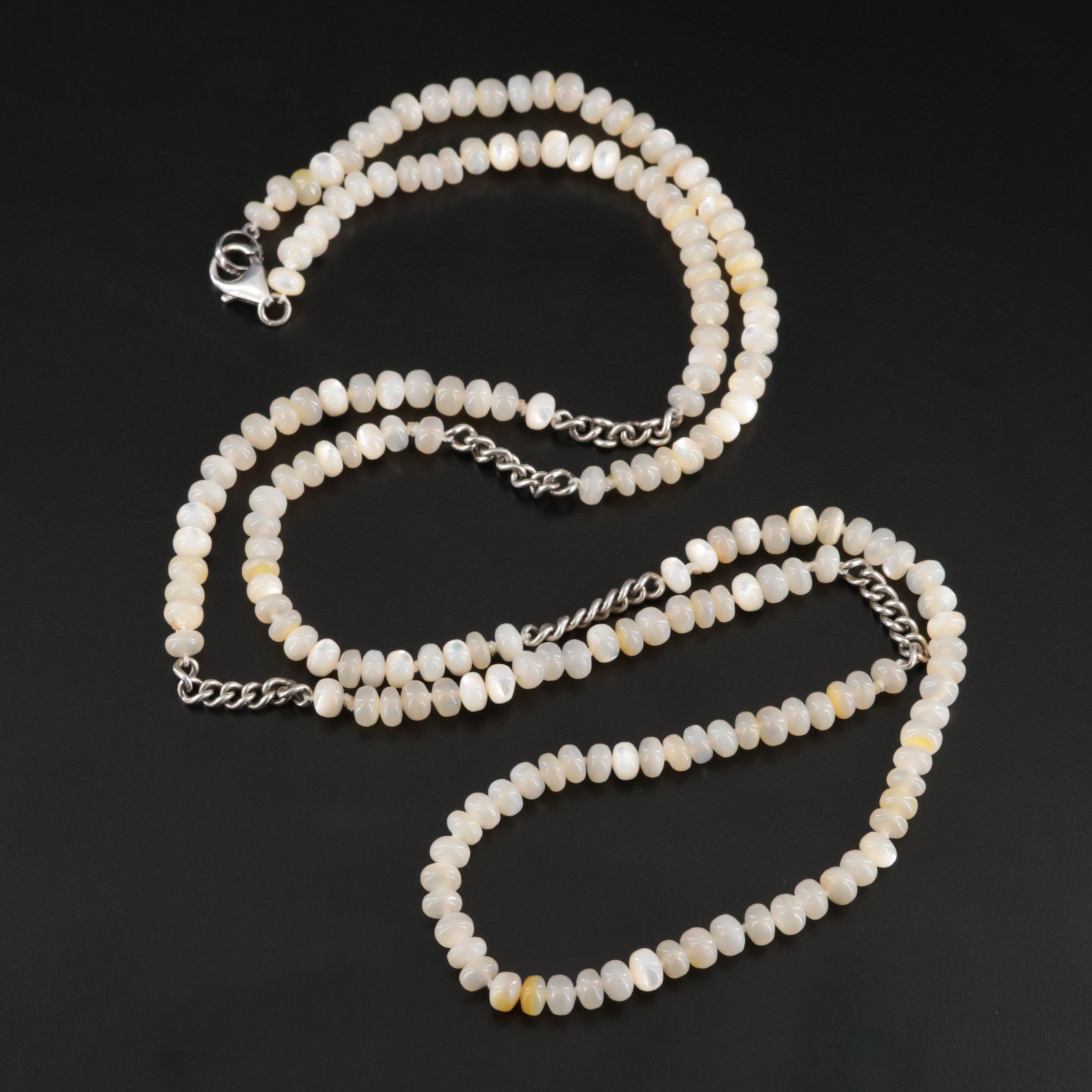 Sheryl Lowe Sterling Mother-of-Pearl Bead Necklace