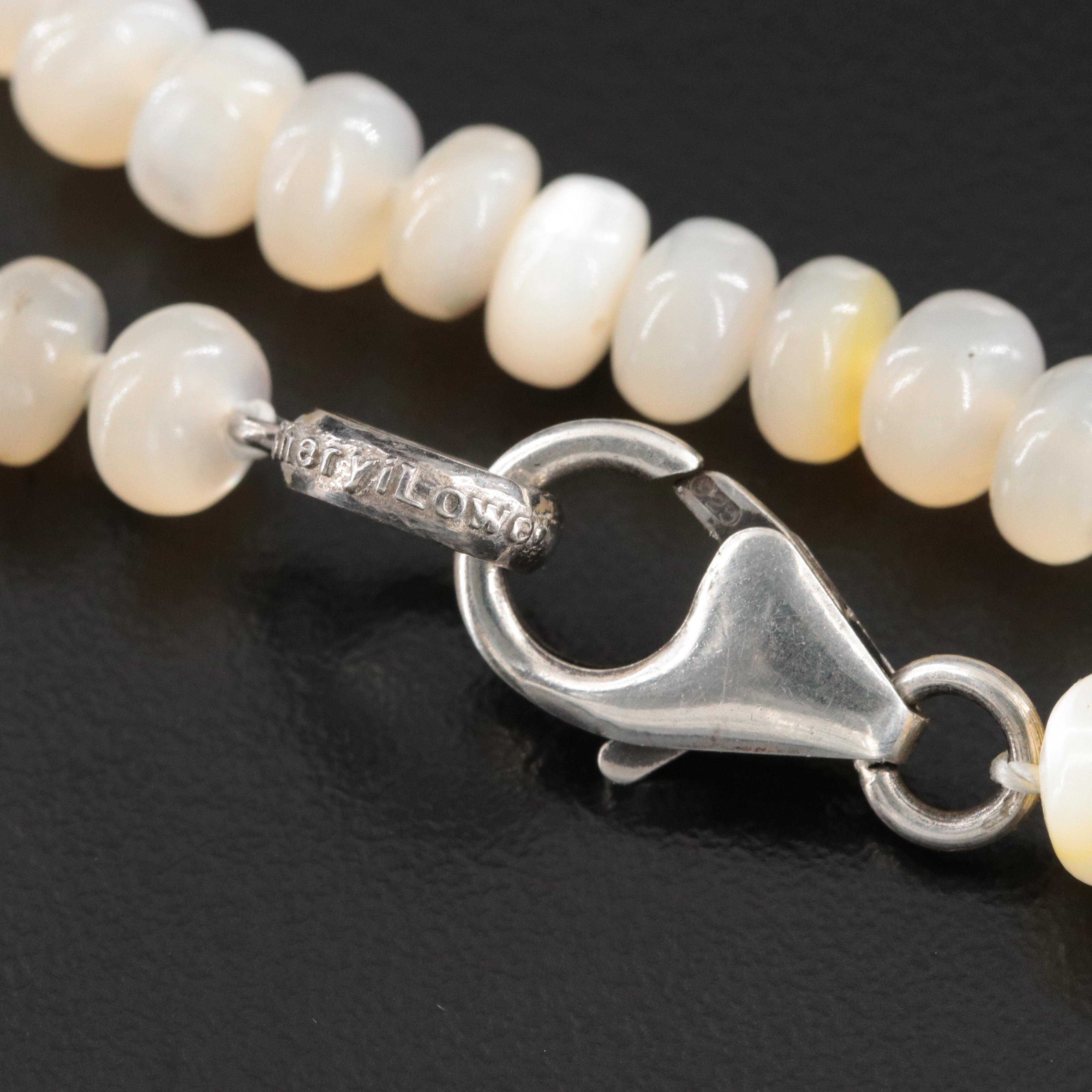 Sheryl Lowe Sterling Mother-of-Pearl Bead Necklace